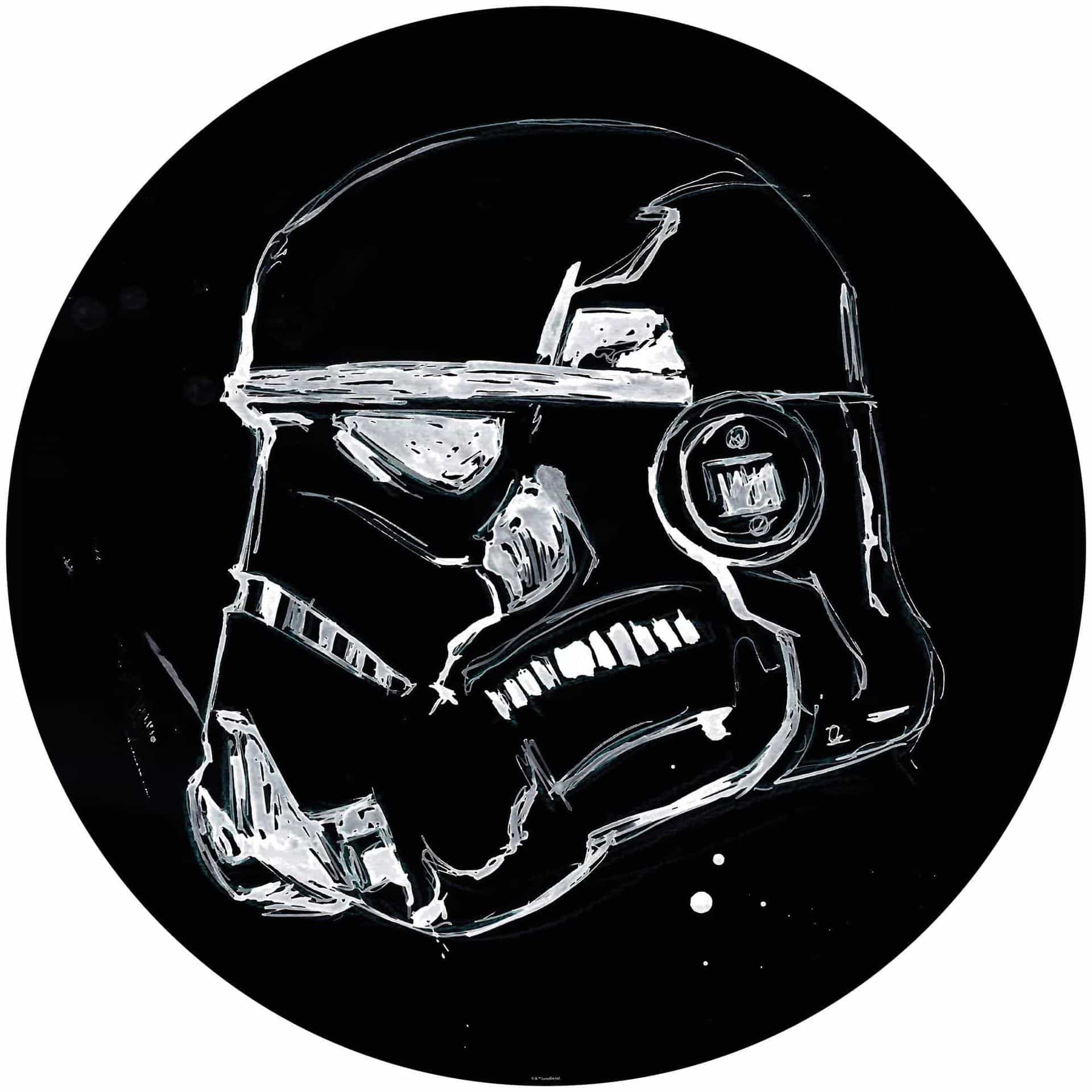 Selbstklebende Vlies Fototapete - Star Wars Ink Stormtrooper - 125 x 125 cm