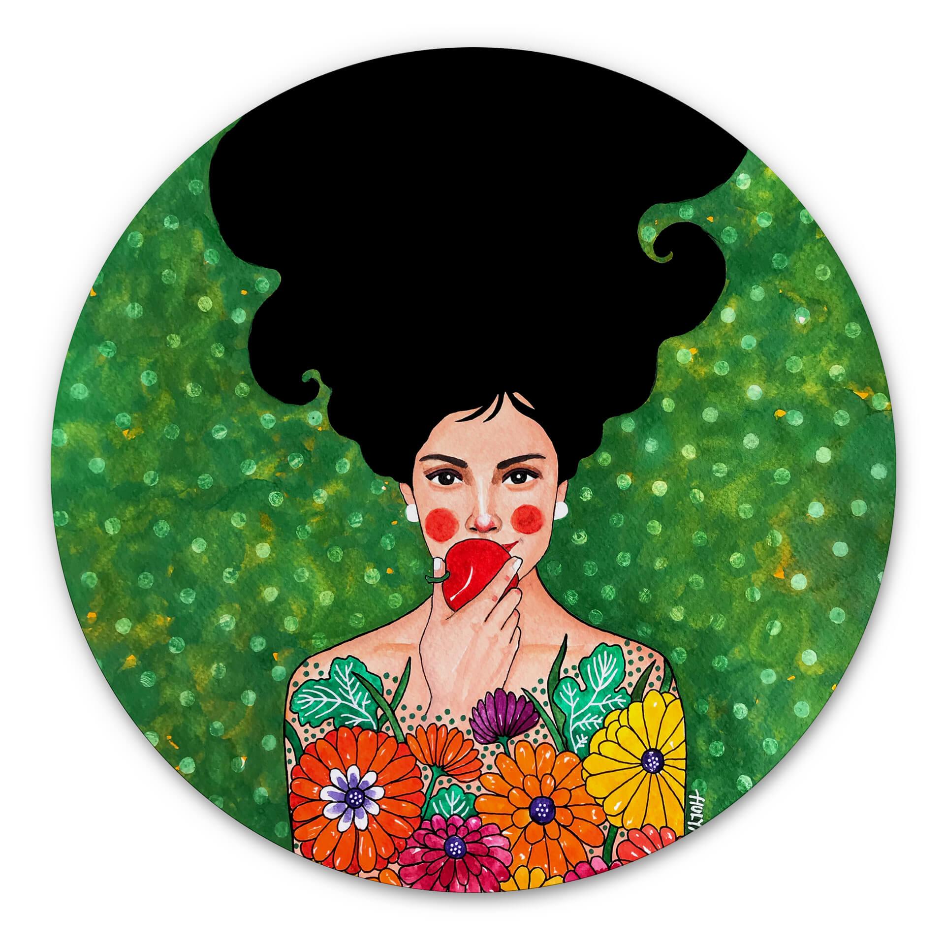 Wandcirkel Hülya - The Red Apple