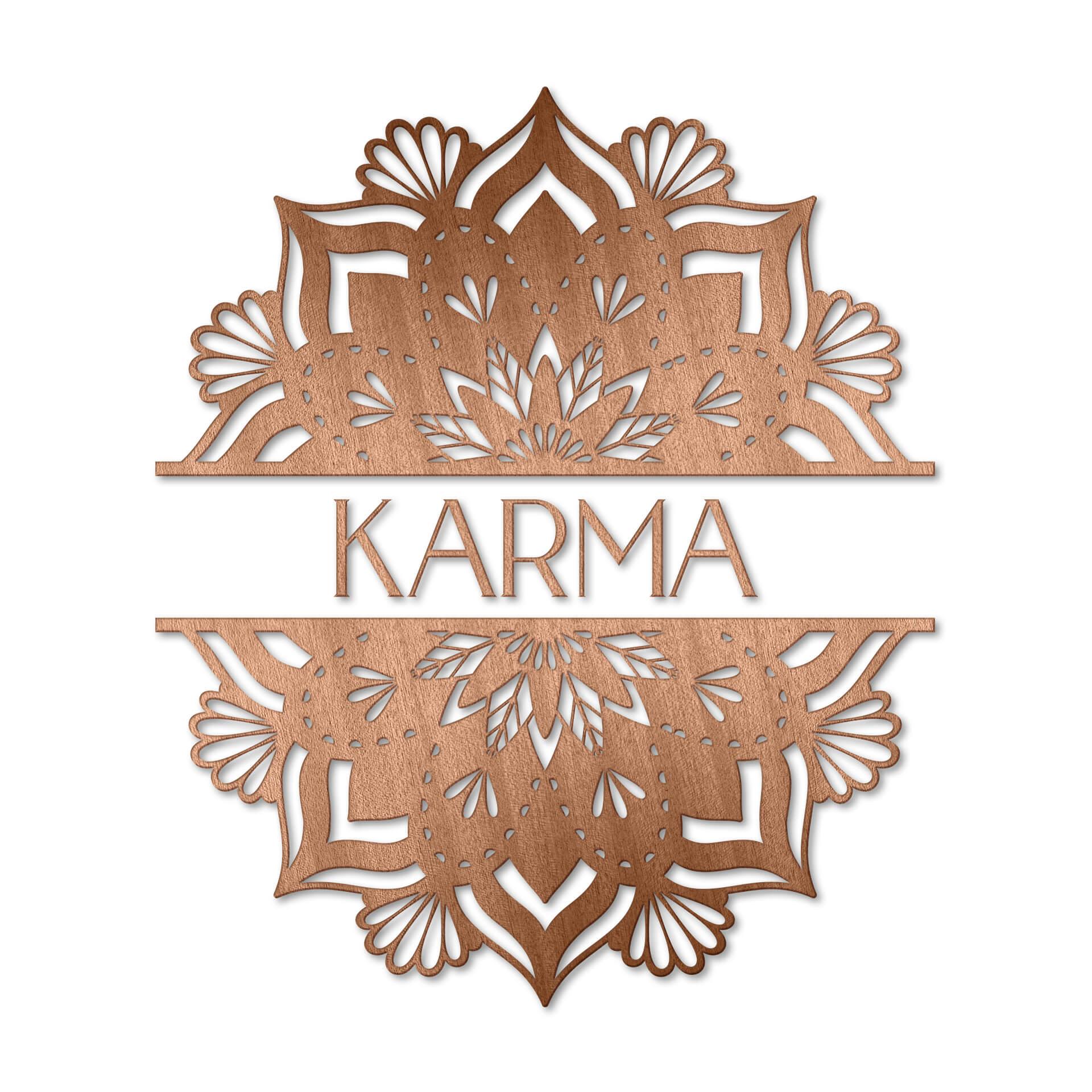 Decoro in legno - Mandala Karma