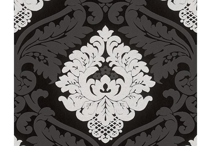 A.S. Création Vliestapete Bling Bling Barocktapete mit Ornamenten Glitzereffekt schwarz, weiß
