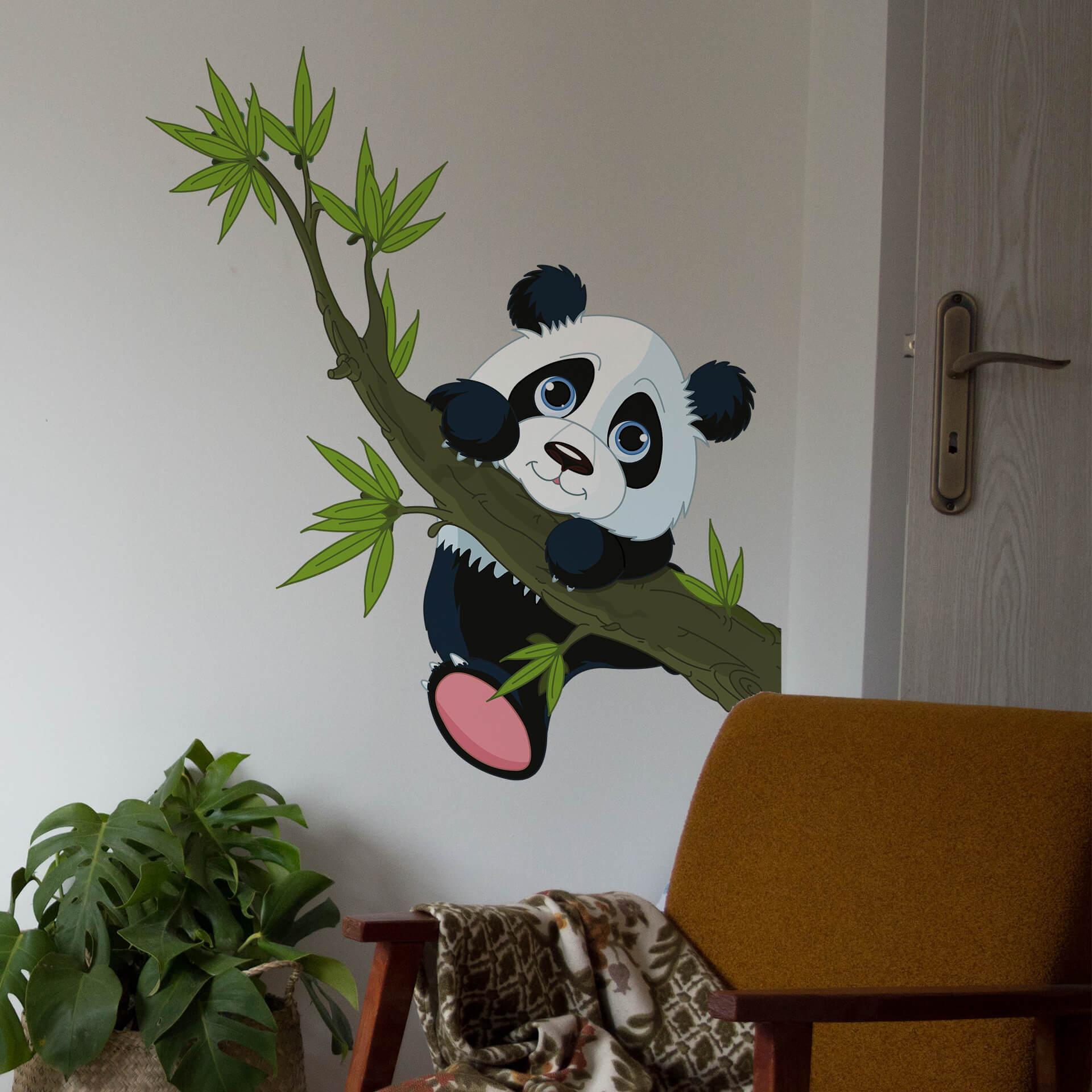 Wallsticker - Klatrende panda