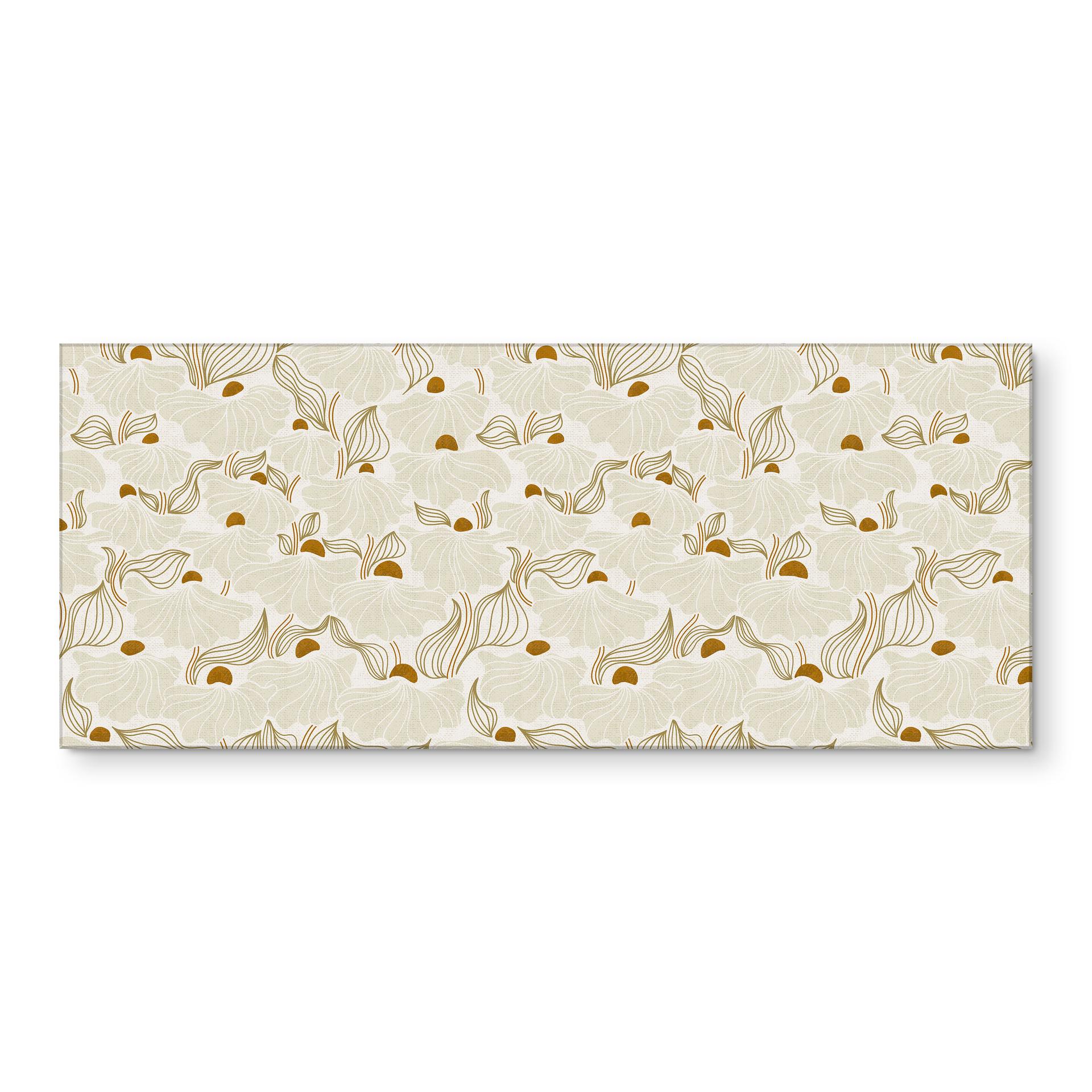 Stænkplade til køkken Minimalistiske blomster i creme og guld - Annick