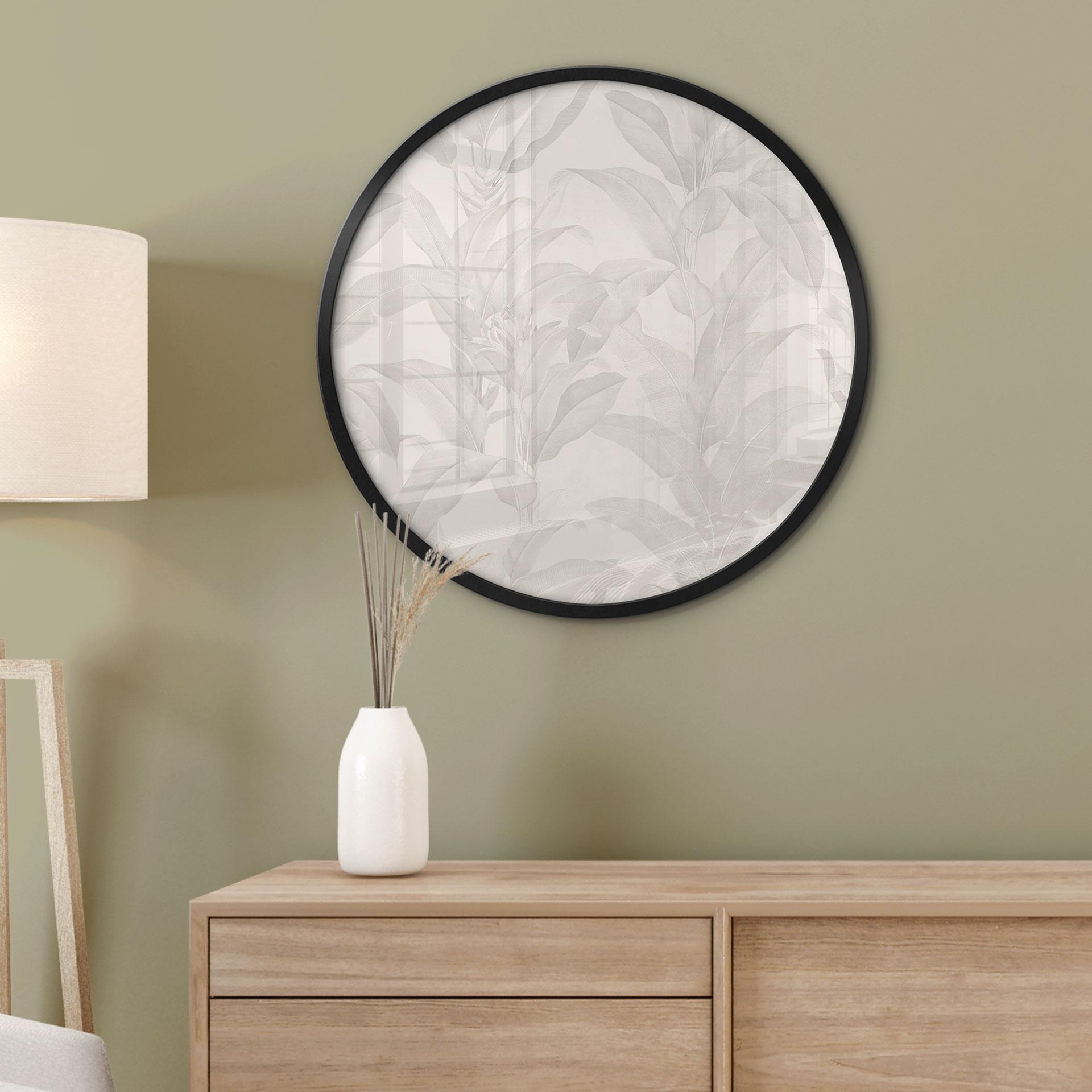 Plakat Urban Jungle Tropical Leaves Cream - Bloomery Decor - Rund