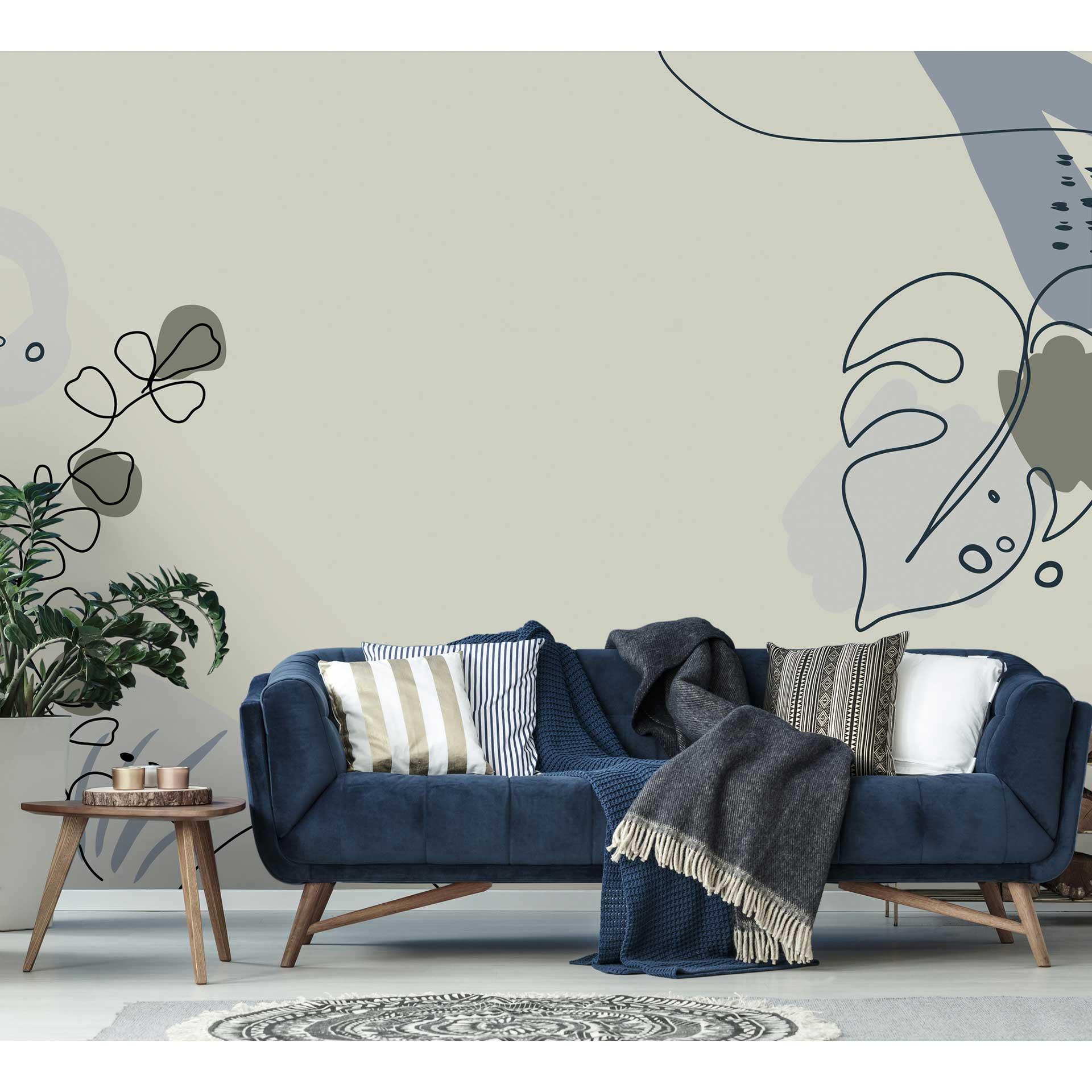 Livingwalls Fotobehang ARTist Drawn Leaves
