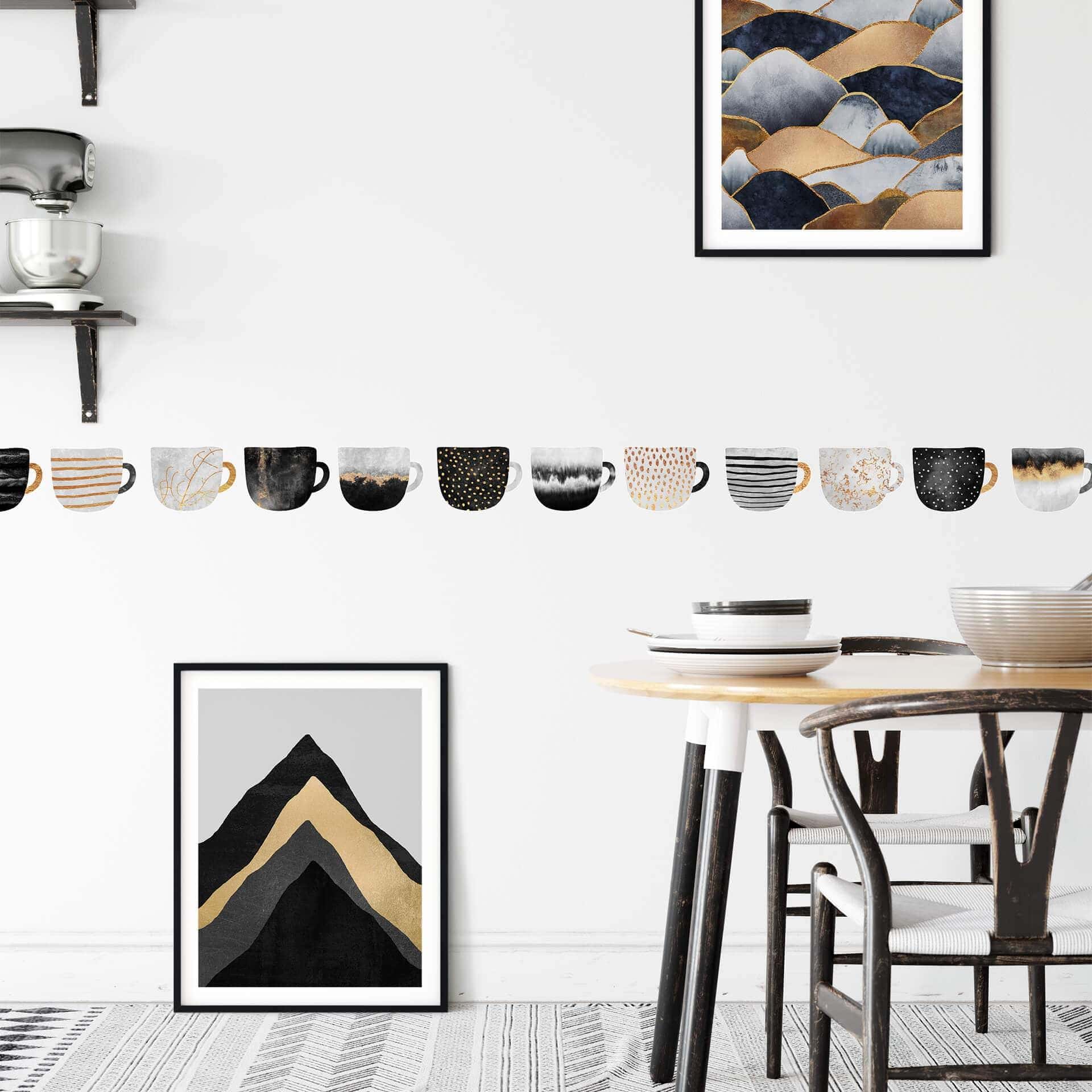 Wandtattoo Fredriksson - Kaffeetassen: Pretty Black & Gold
