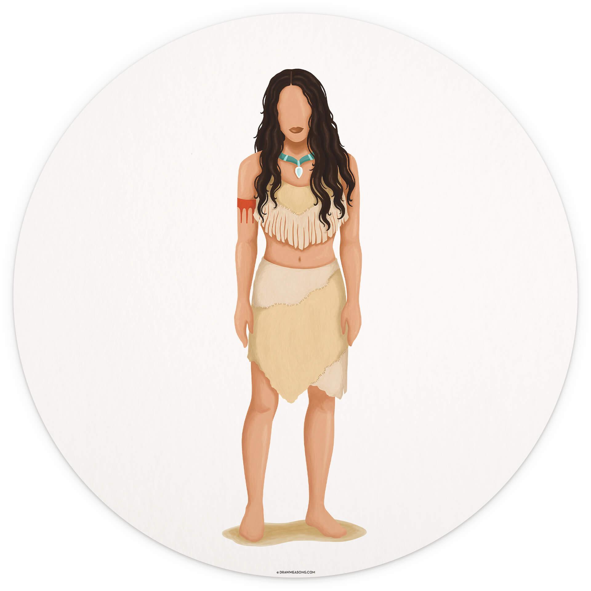 Behangcirkel Tohmé - Pocahontas - vliesbehang/zelfklevend vliesbehang