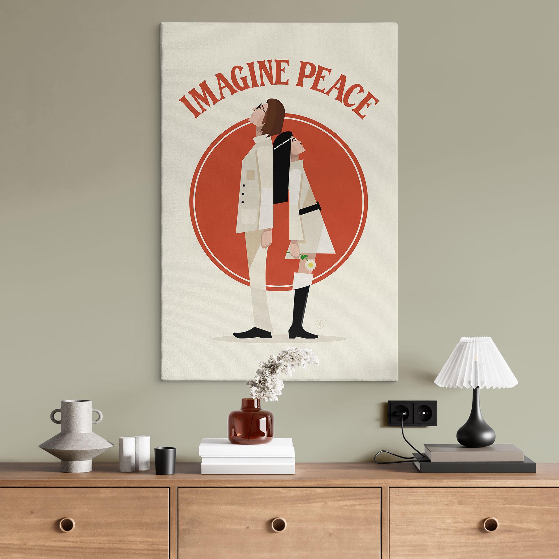 Canvasbillede Imagine Peace - To for fred og håb - Retrodrome