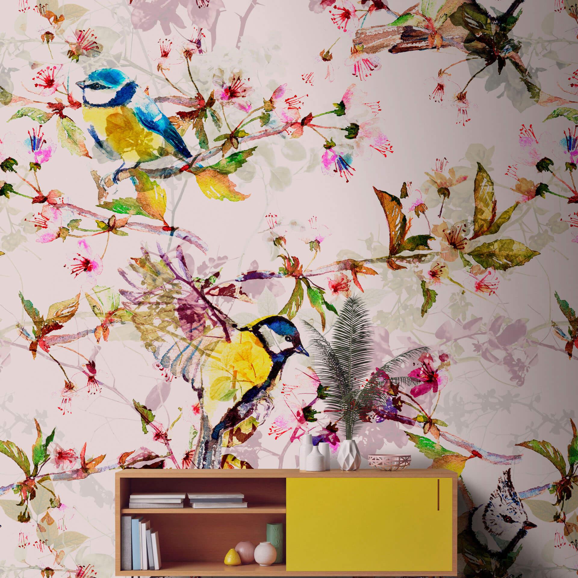 Livingwalls Fototapet Walls by Patel Songbirds 2