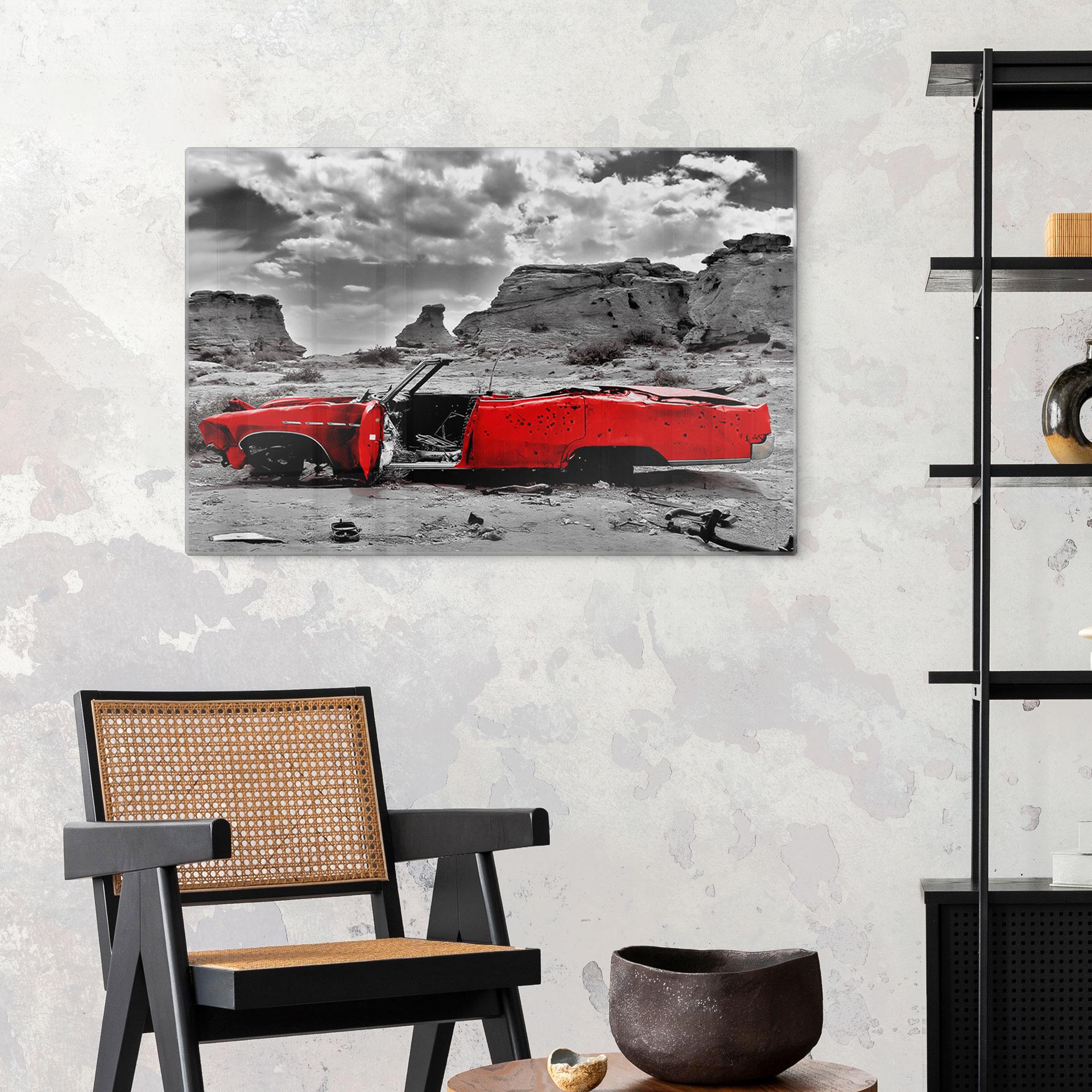 Stampa su vetro - Cadillac rossa