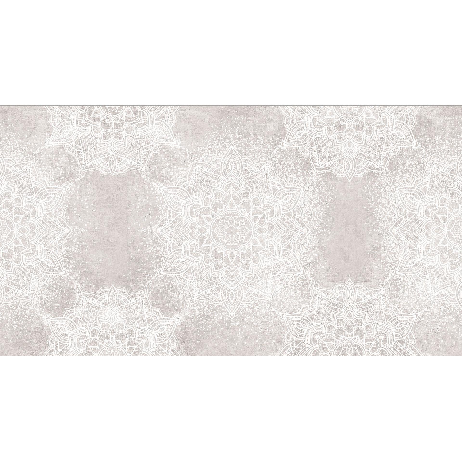 Zachte mandala op grijs-beige Fotobehang - Bloomery Decor