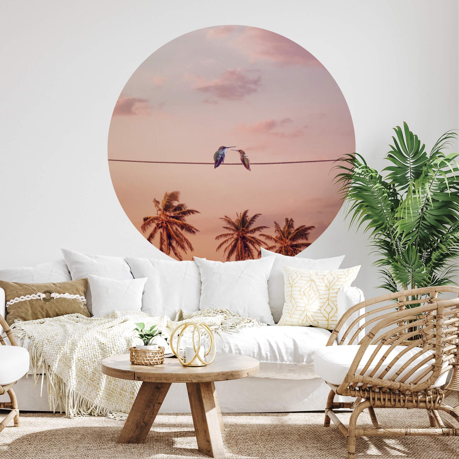 Sticker mural Loose - Colibris amoureux - Rond
