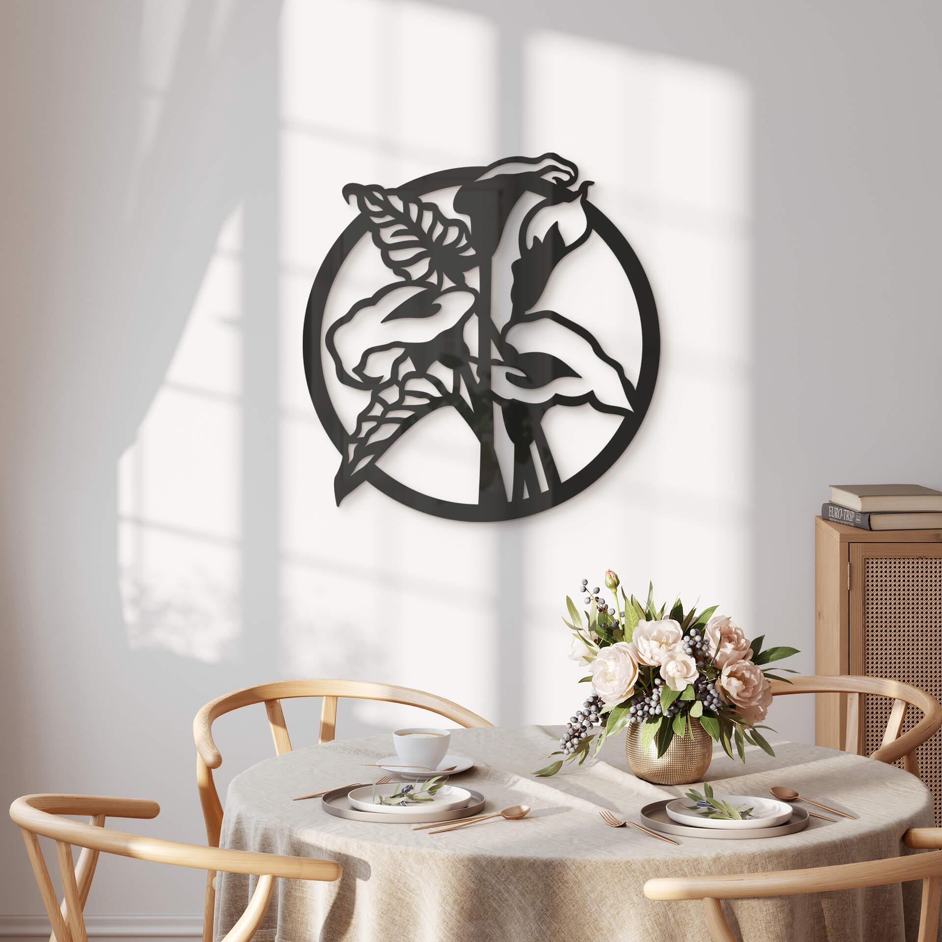 Decoración floral acrílica flor de cala