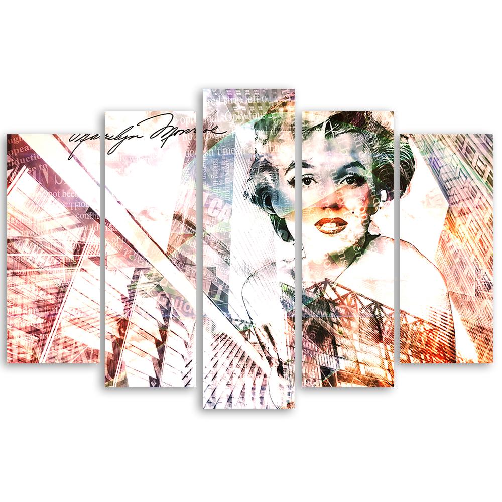 Lærredstryk 5 styk, Marilyn Monroe