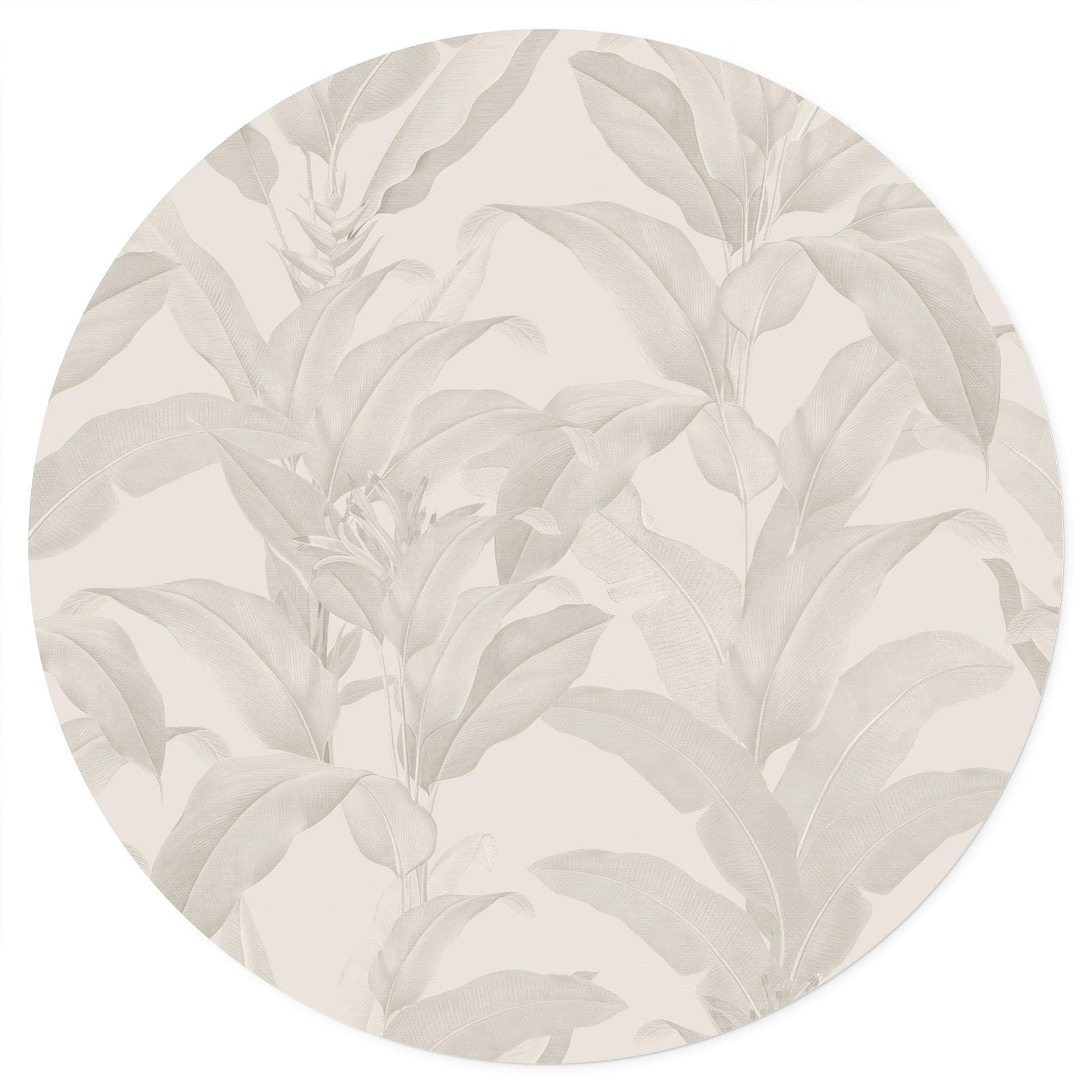 Wallsticker Urban Jungle Tropical Leaves Cream - Bloomery Decor - Rund
