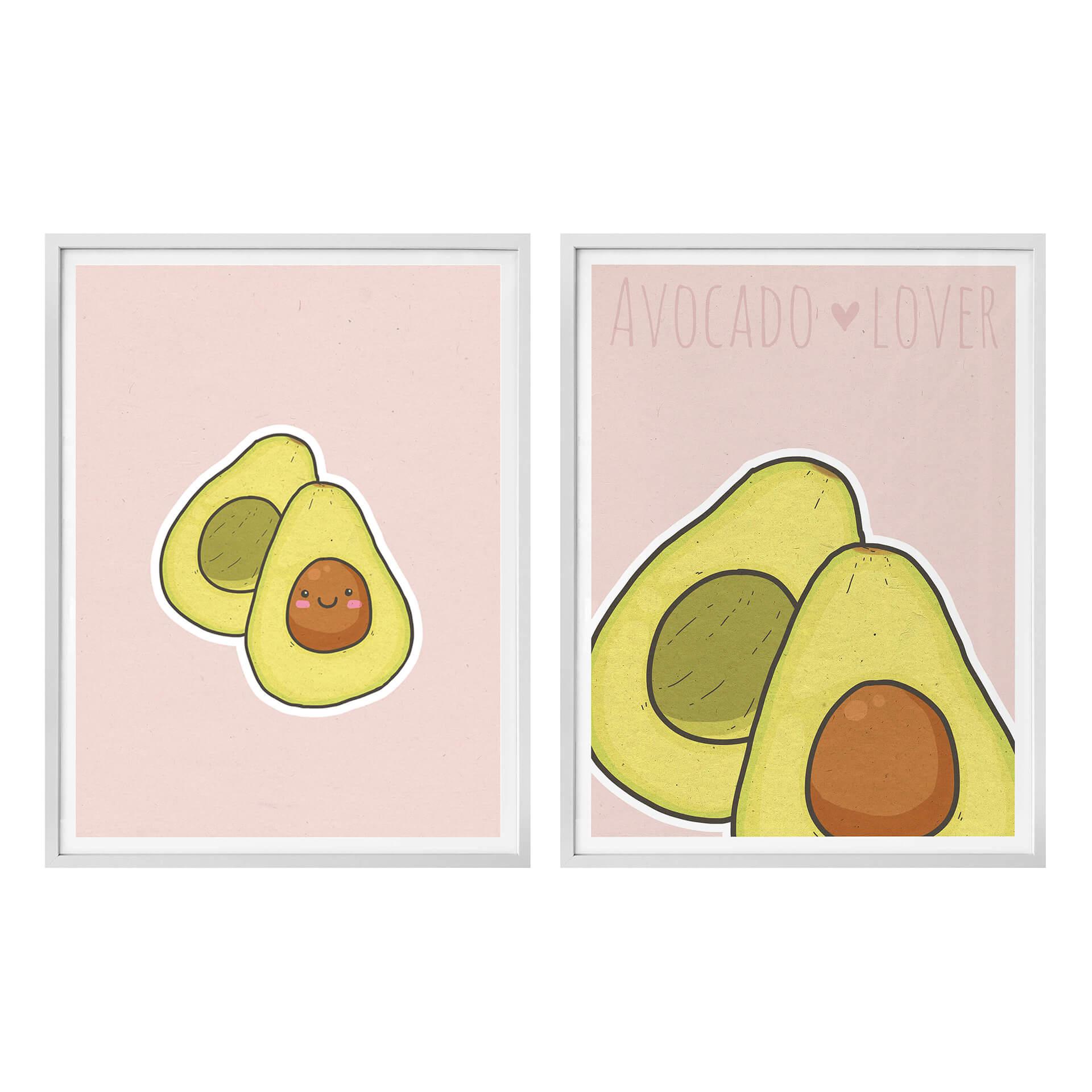 Poster set met frames - Avocado Lover