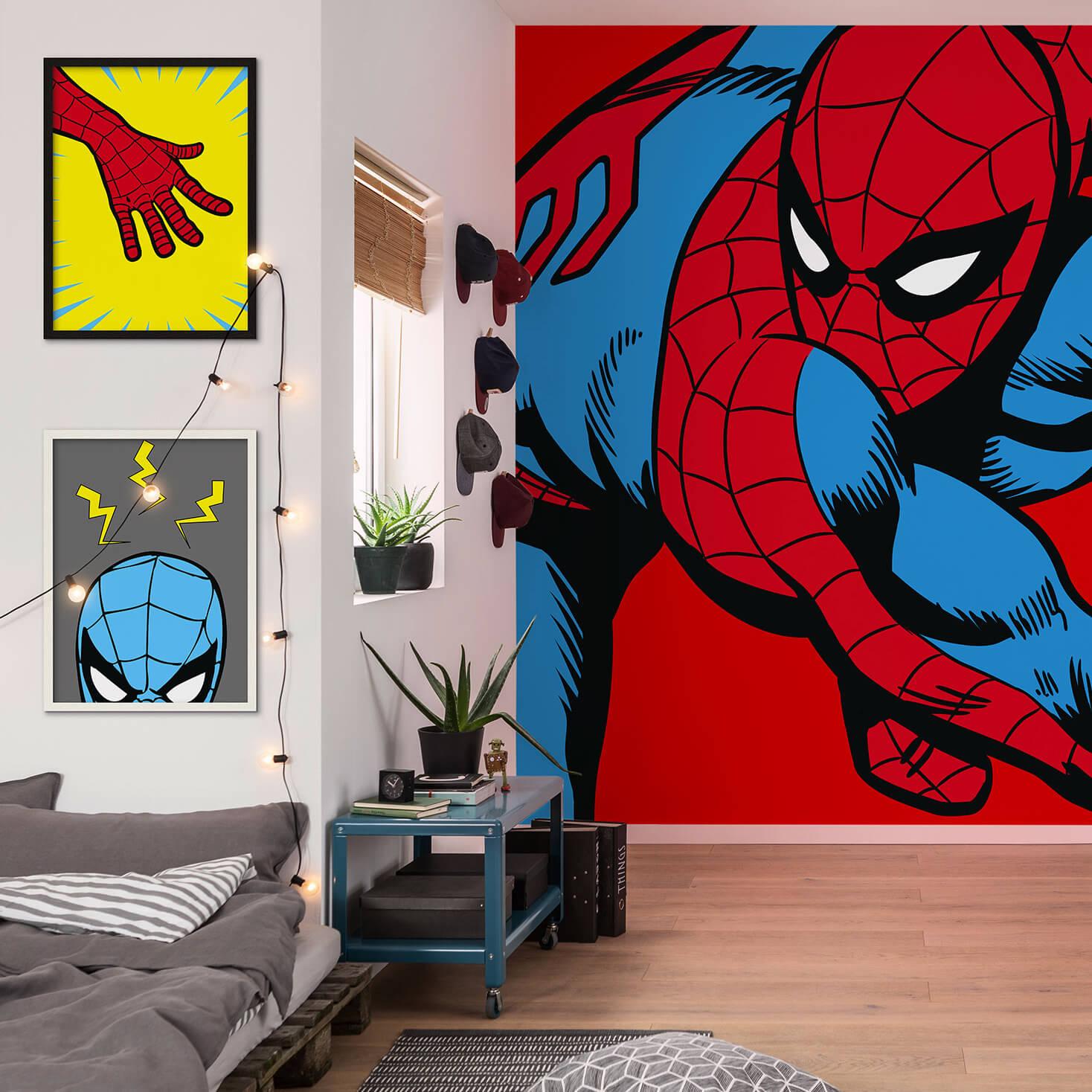 Vliesbehang - Marvel PowerUp Spider-Man Watchout - 200 x 250 cm
