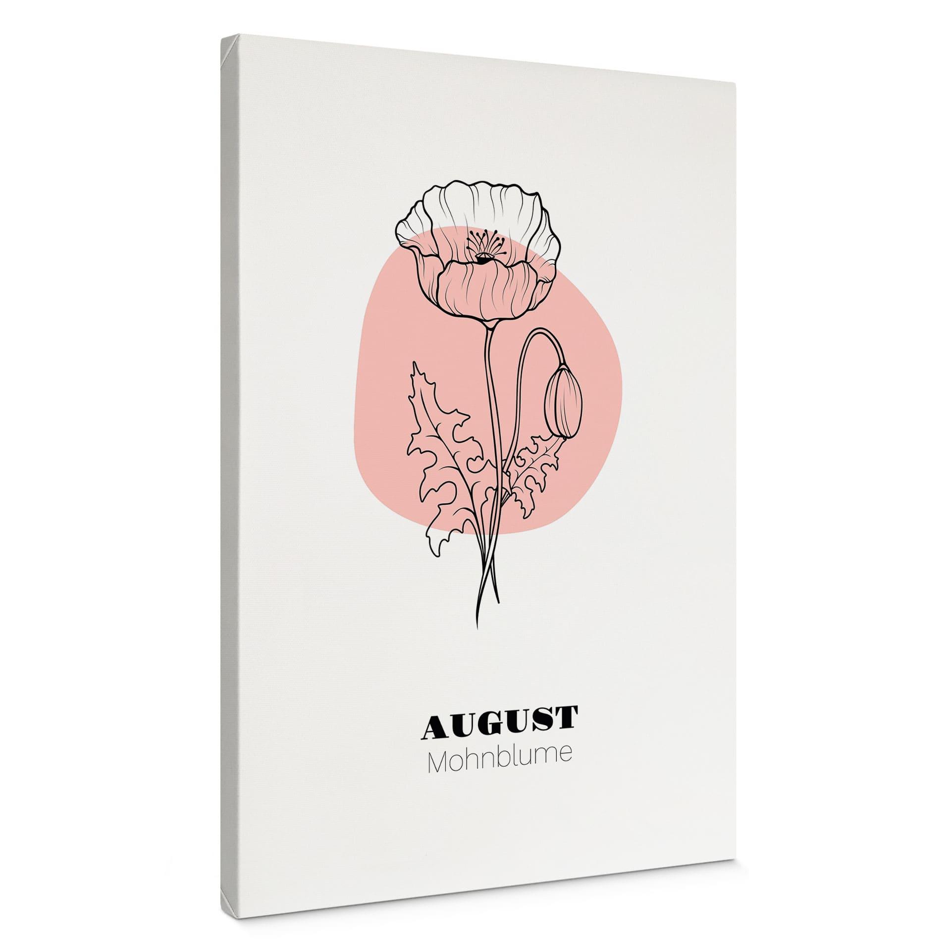Personalisierbares Leinwandbild Monatsblume August