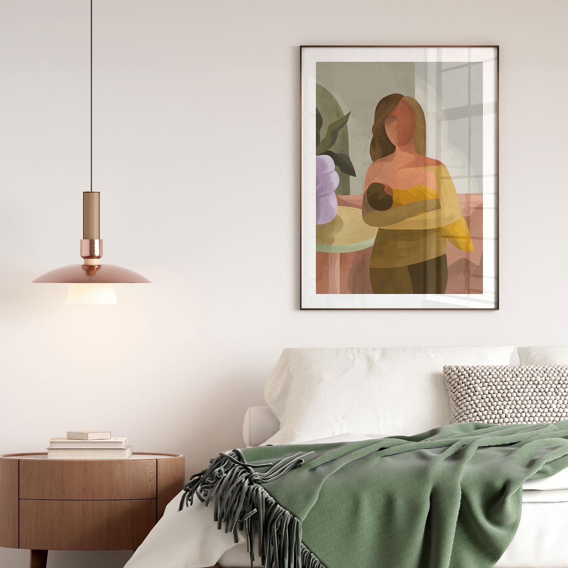 Poster Sterke moeder met kind - Goed Blauw