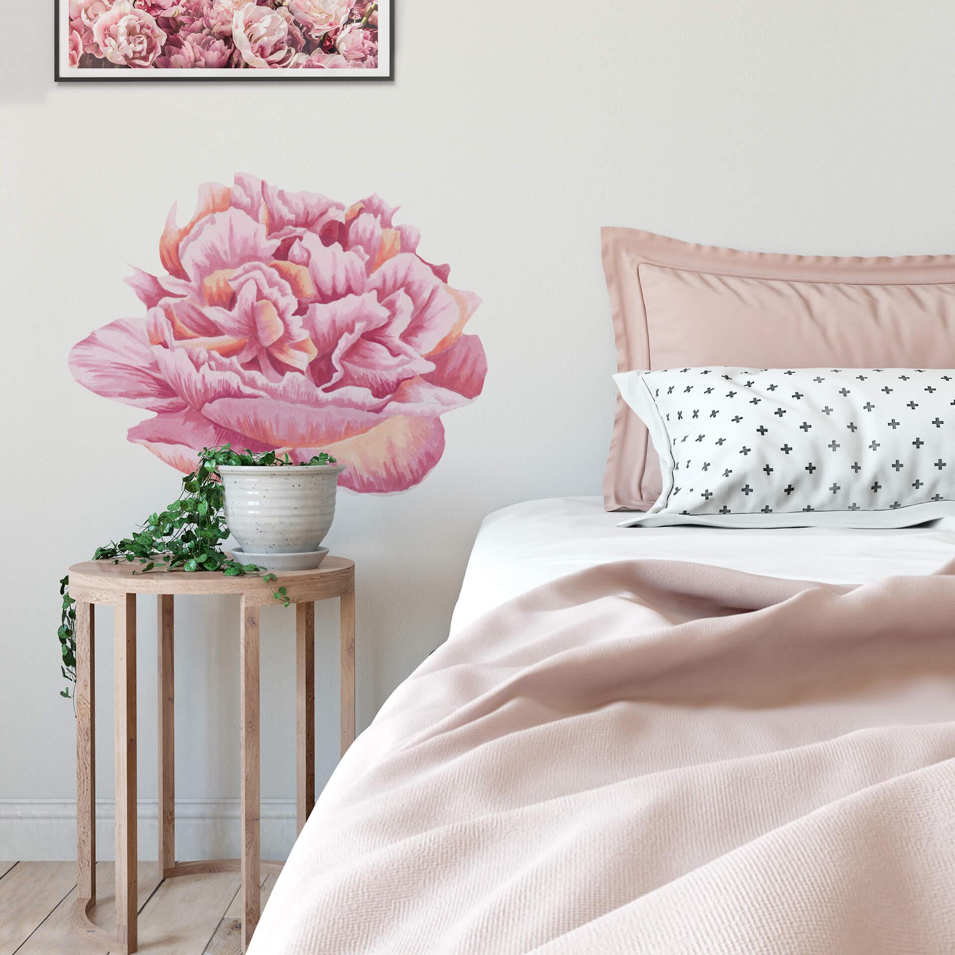 Muursticker Roze Pioenroos