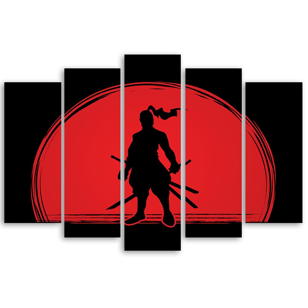 5 stykke lærredstryk, Samurai Japan Sun