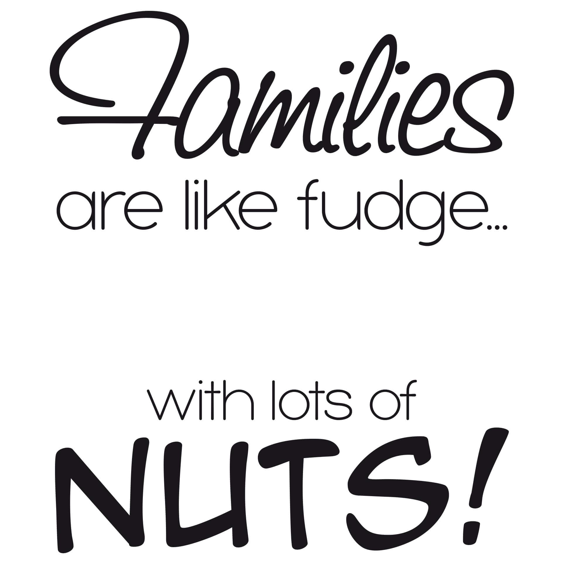 Families are like fudge (tofarvet) wallsticker