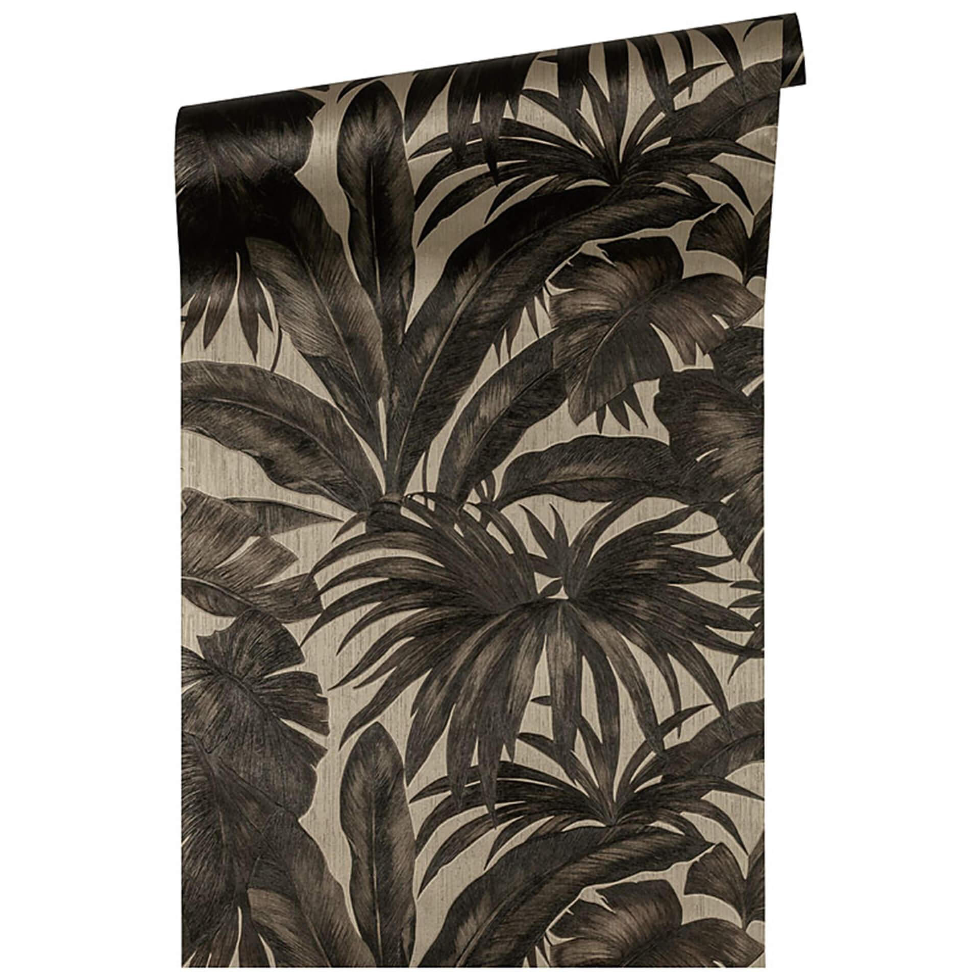 Versace fleecetapet Giungla palme brun, sort
