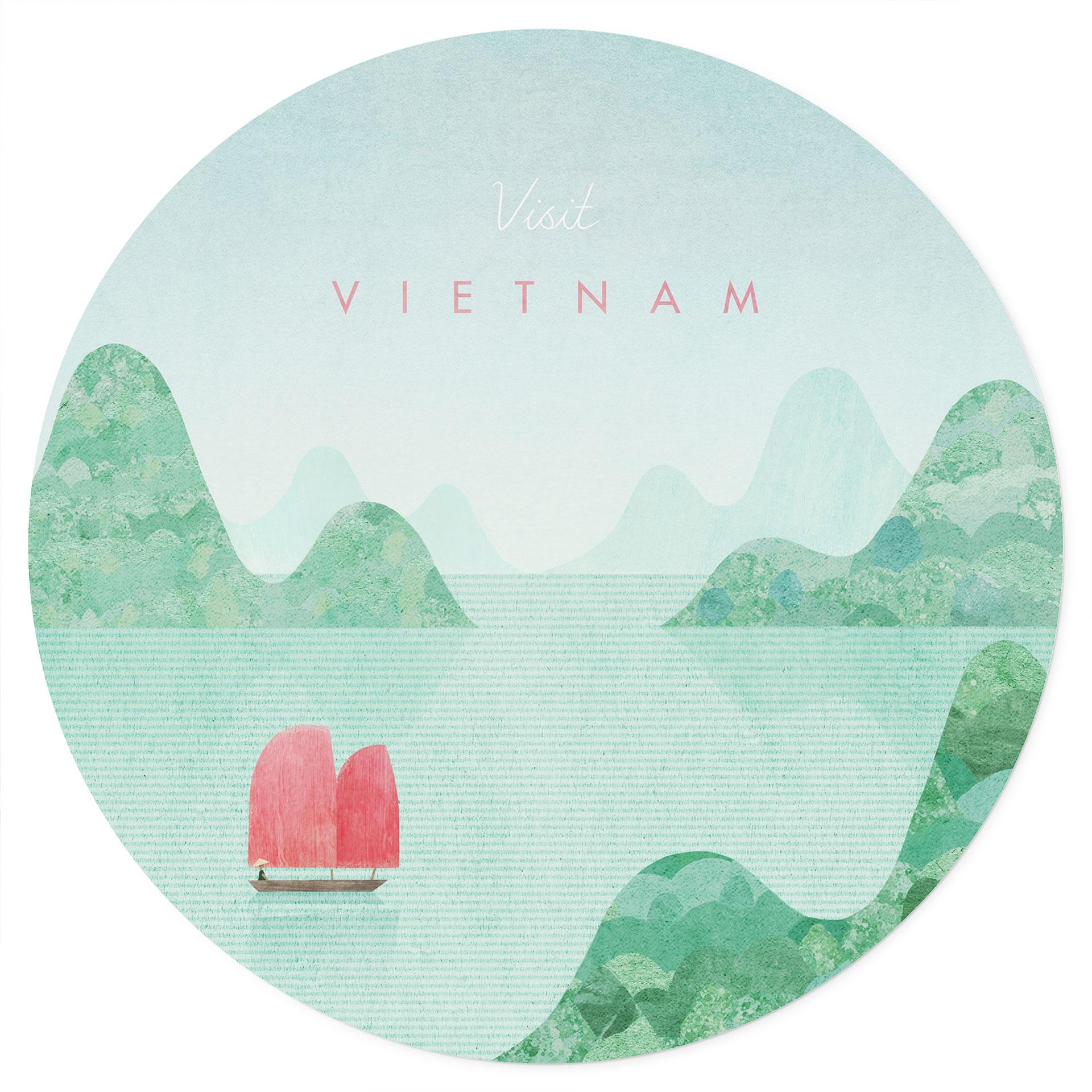 Vinilo decorativo Bahía de Halong en Vietnam viajes - Rivers - Round