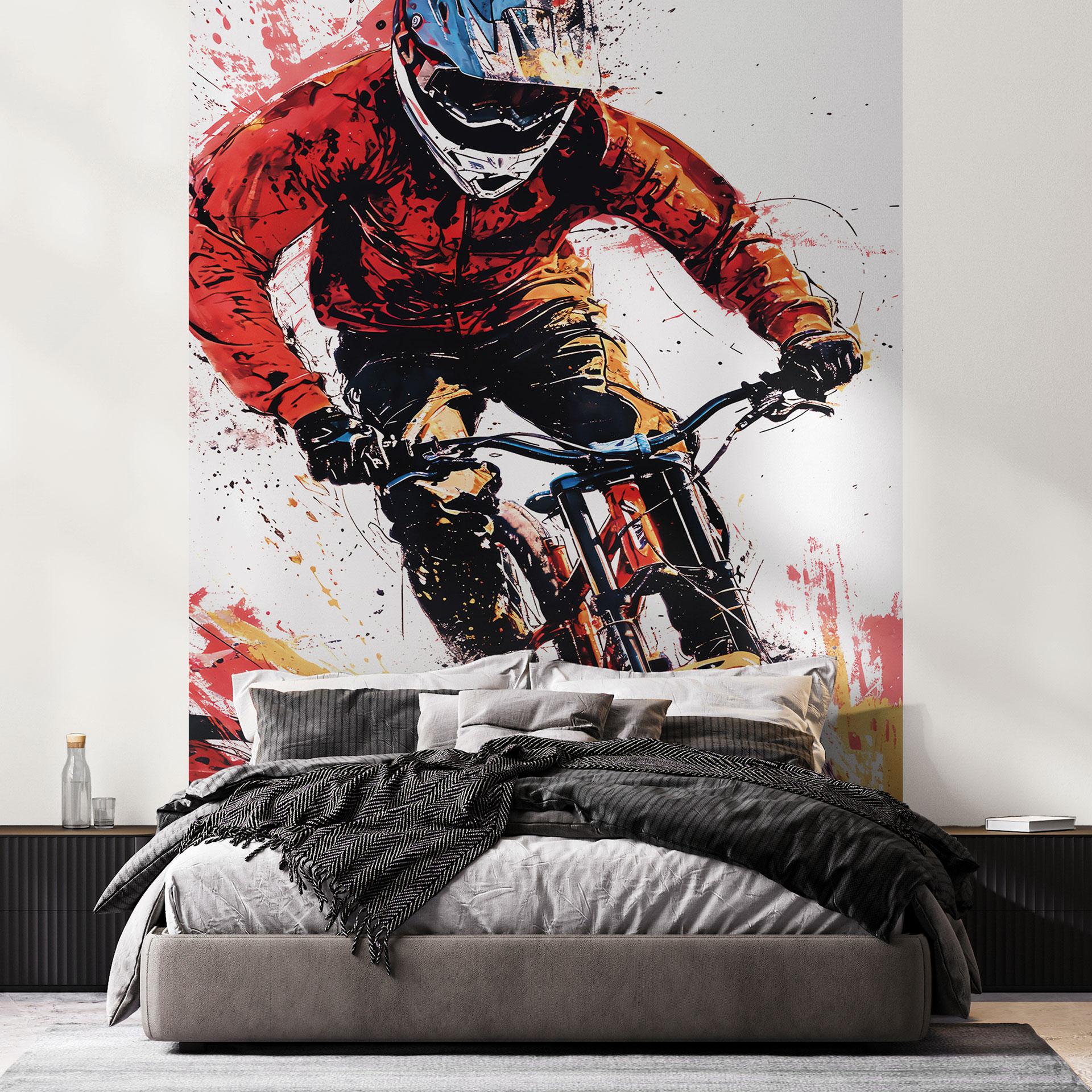 Fototapet Dynamisk mountainbiker - Jaszke