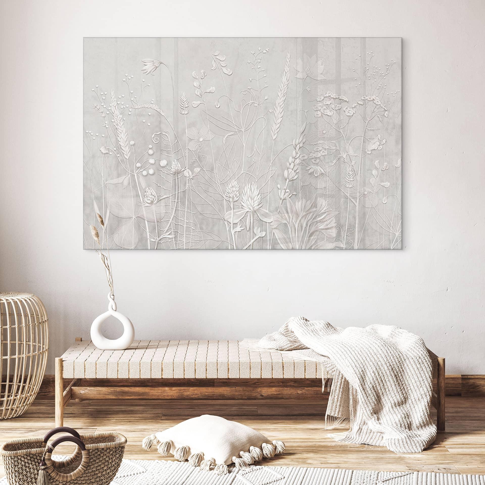 Acrylglasbild Pflanzen in Weiß im modernen Design - Ms Tiff