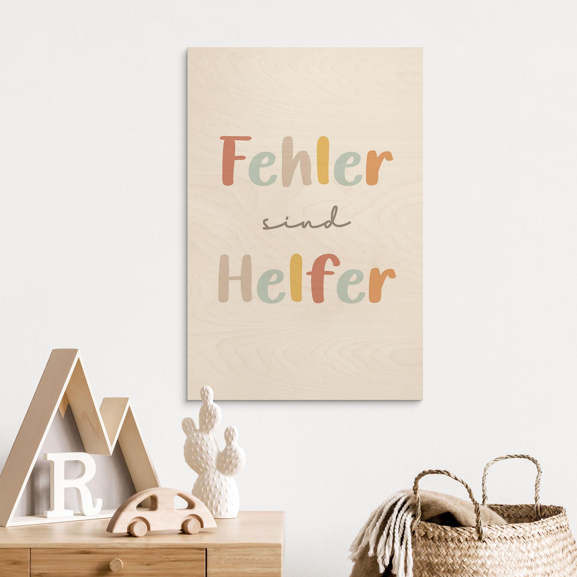 Holzbild - Glaubenssatz 'Fehler sind Helfer' fürs Kinderzimmer