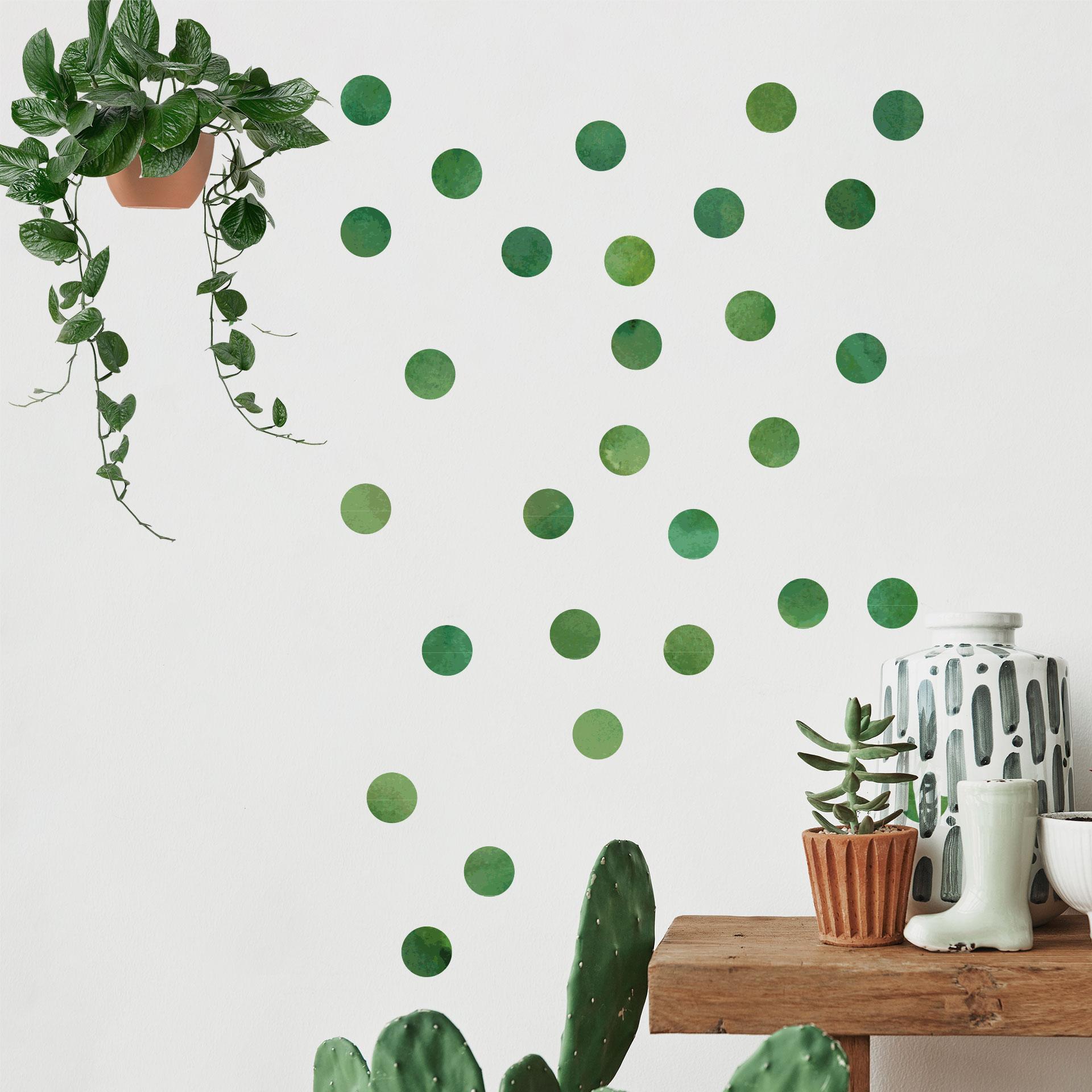 Muursticker set stippen - Groen (50 stickers)