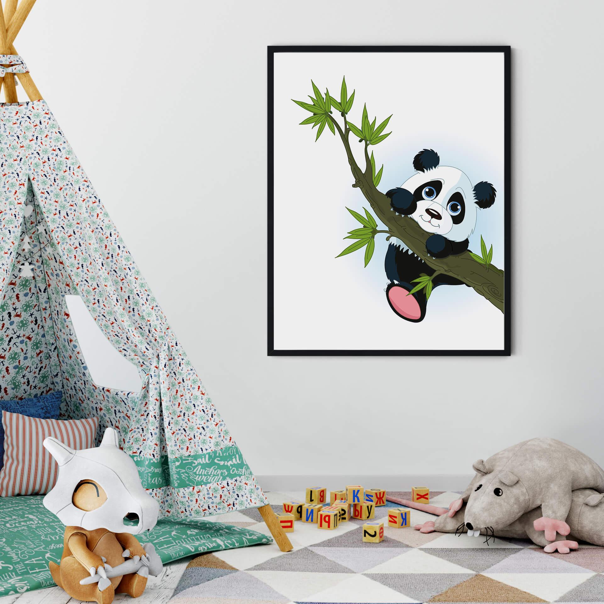Plakat - Klatrende Panda