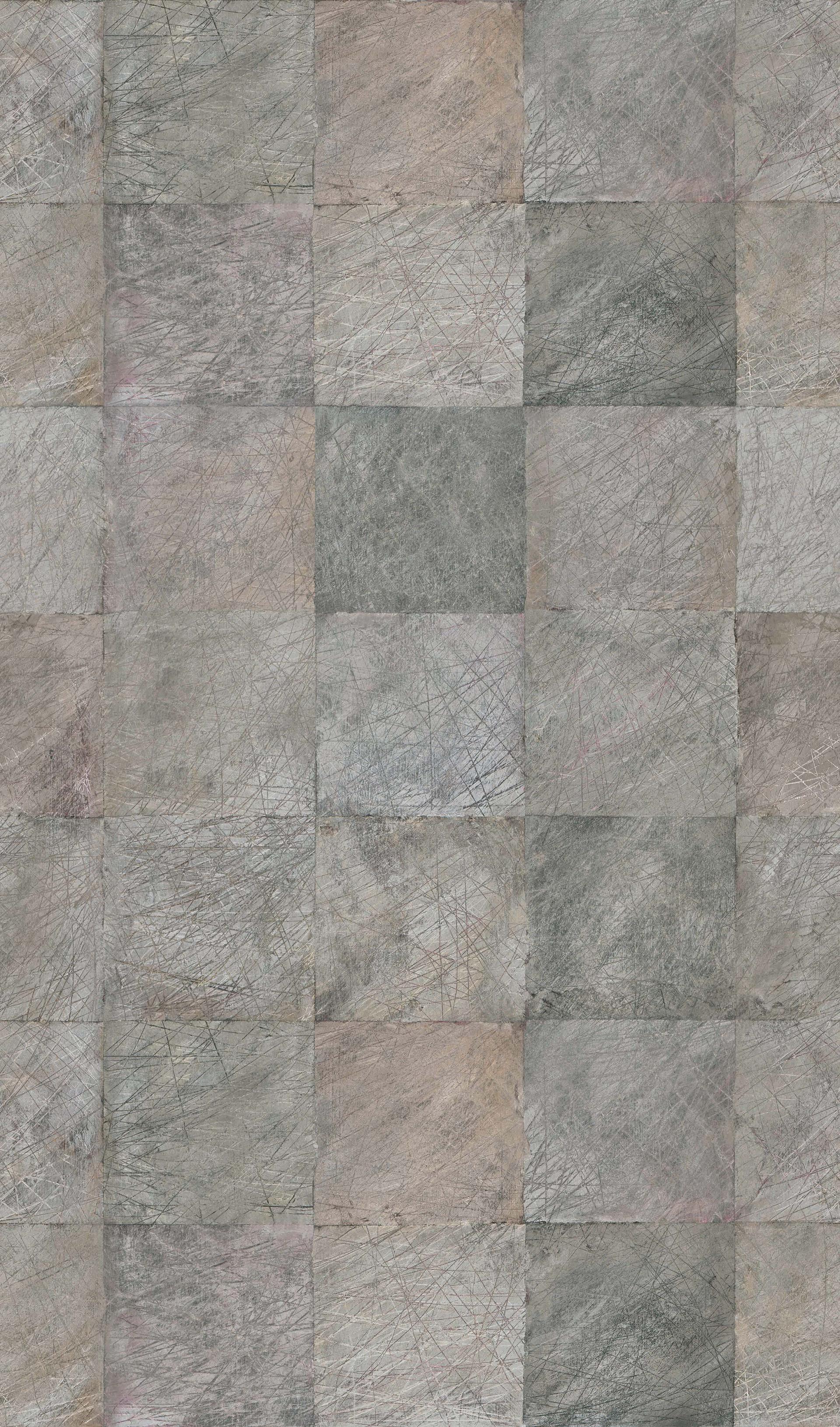 Fototapet betonfliser patchwork i grå beige moderne 2,7 x 1,59 m