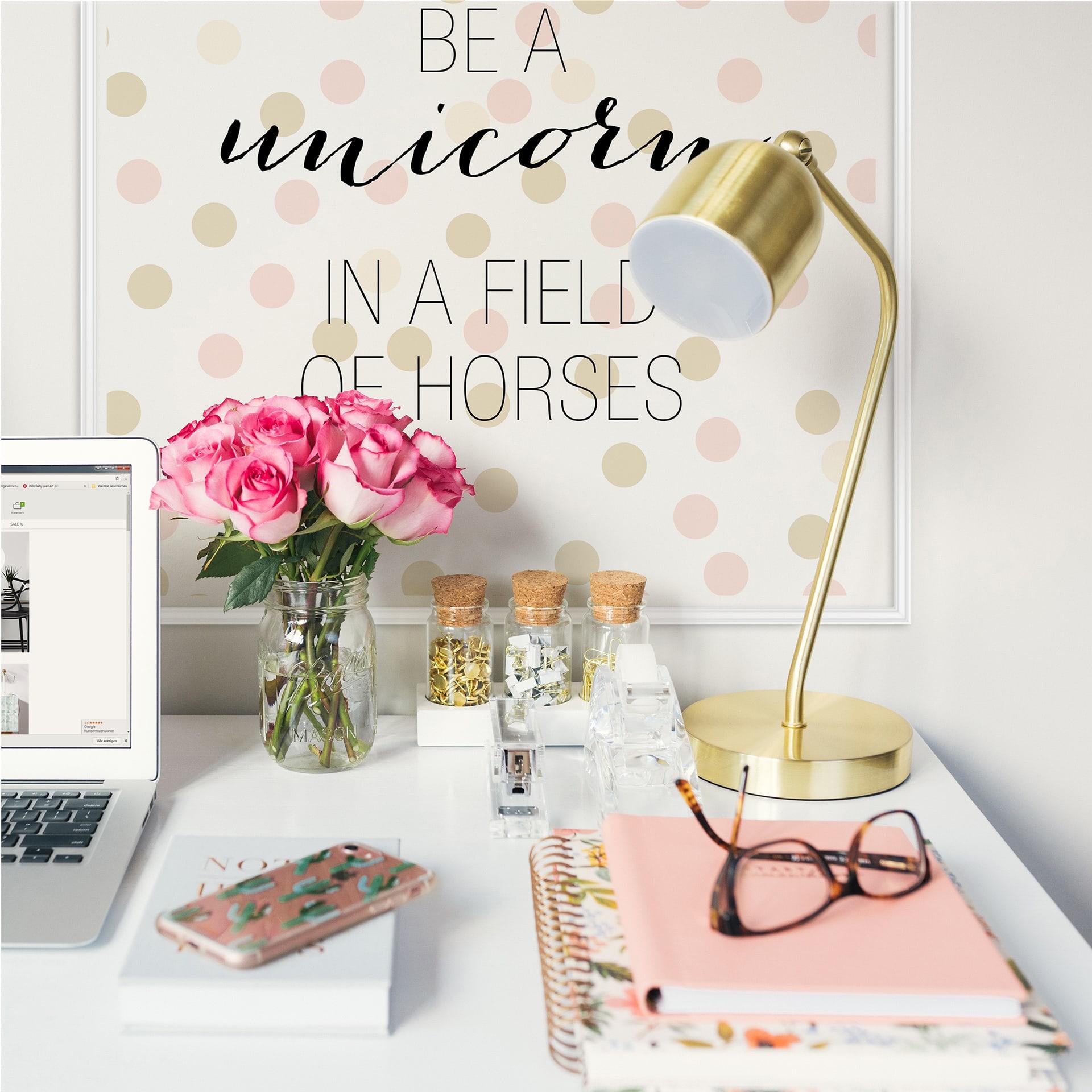 Zelfklevende Poster - Confetti & Cream - be a Unicorn…