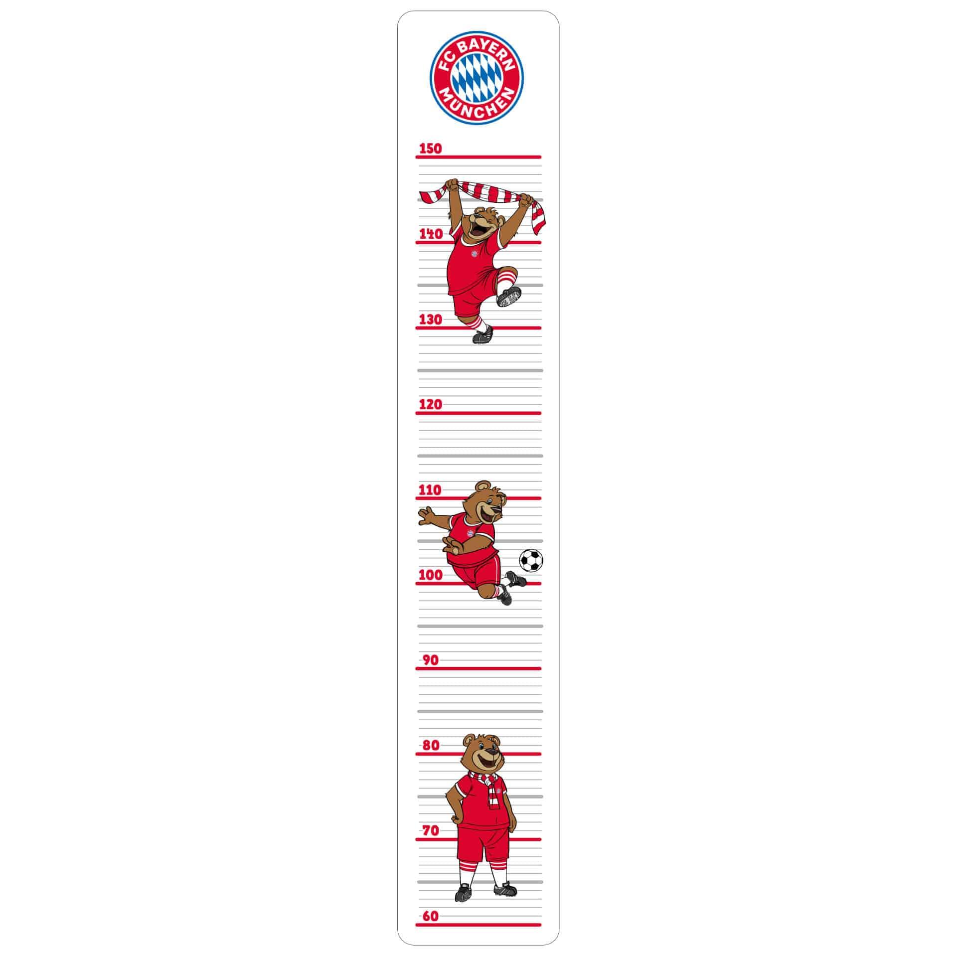 Wandsticker Wandtattoo FC Bayern Bernie Messlatte - 19x110 cm