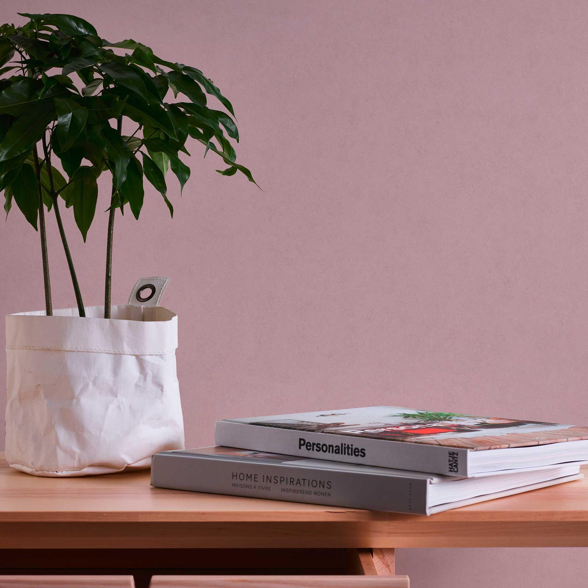 Non-woven tapet ensfarvet lilla - glat tapet - moderne mat tapet