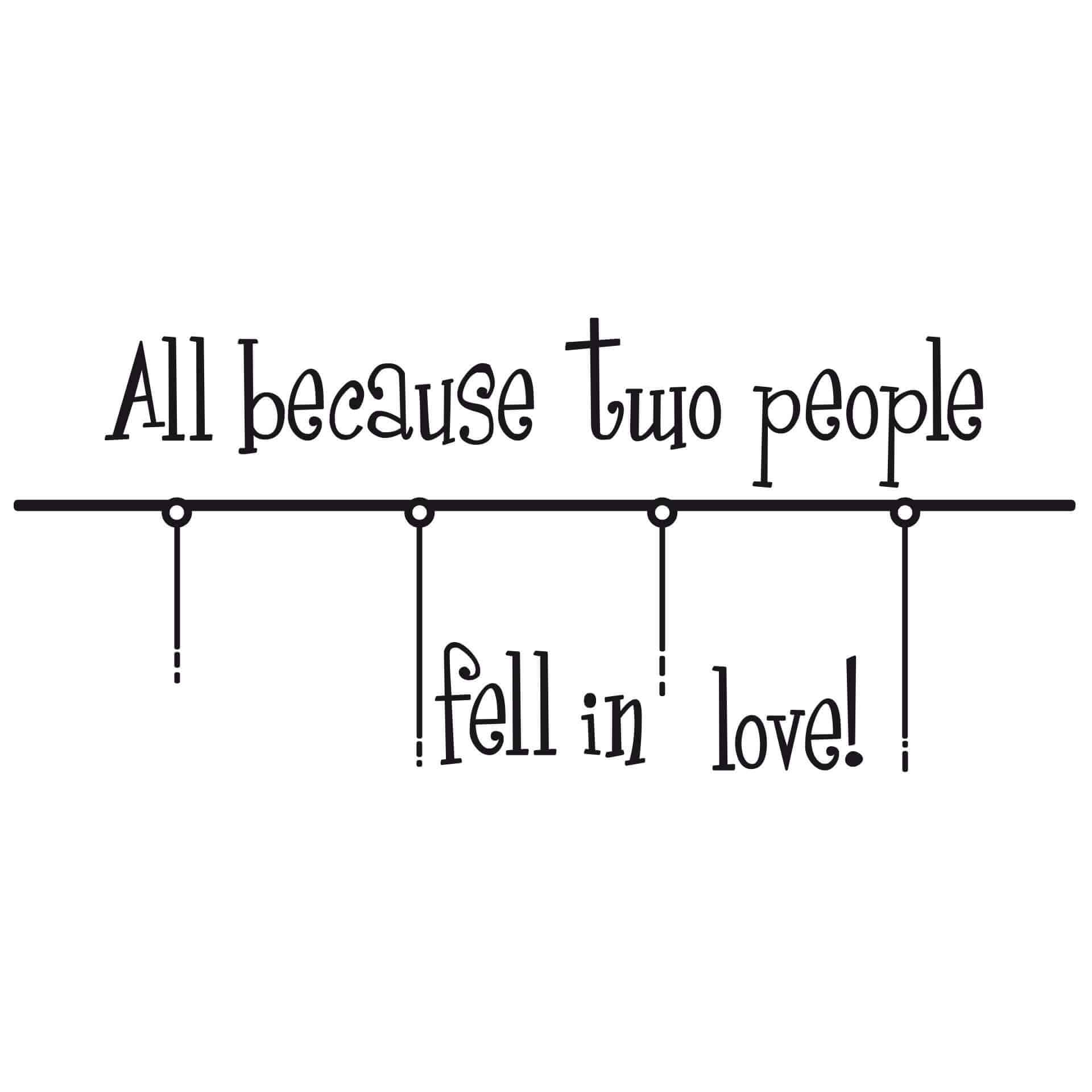 Wallsticker All because two people... inkl. 4 fotorammer