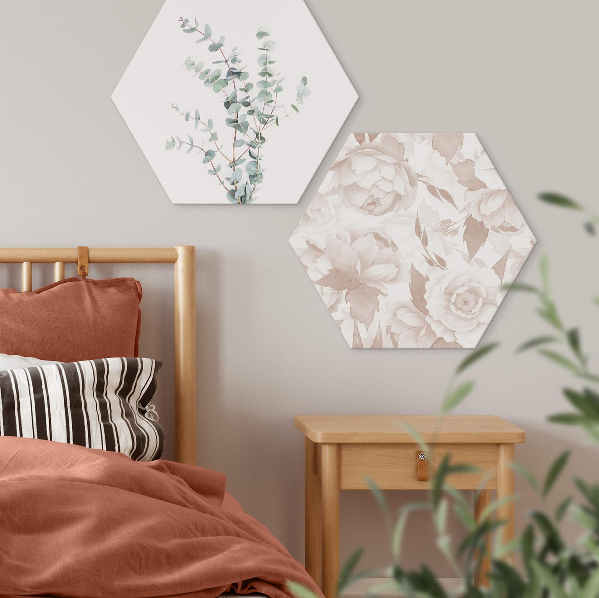 Hexagon - Alu-Dibond UN Designs - Vintage Pastell