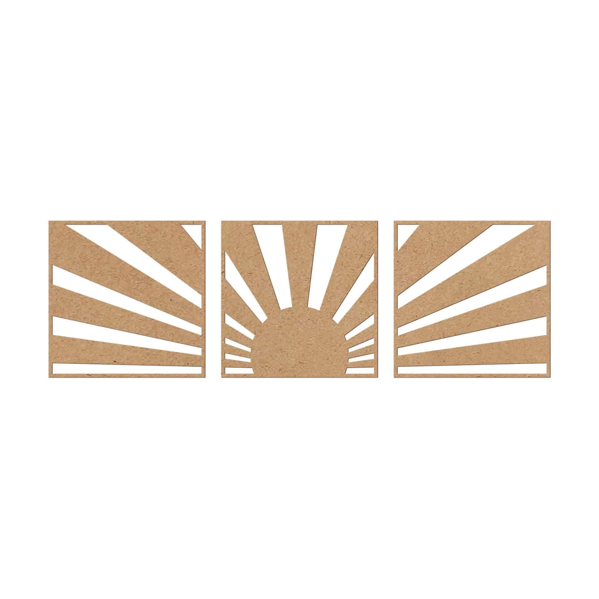 MDF-dekoration Sunset Boho (3-delt)