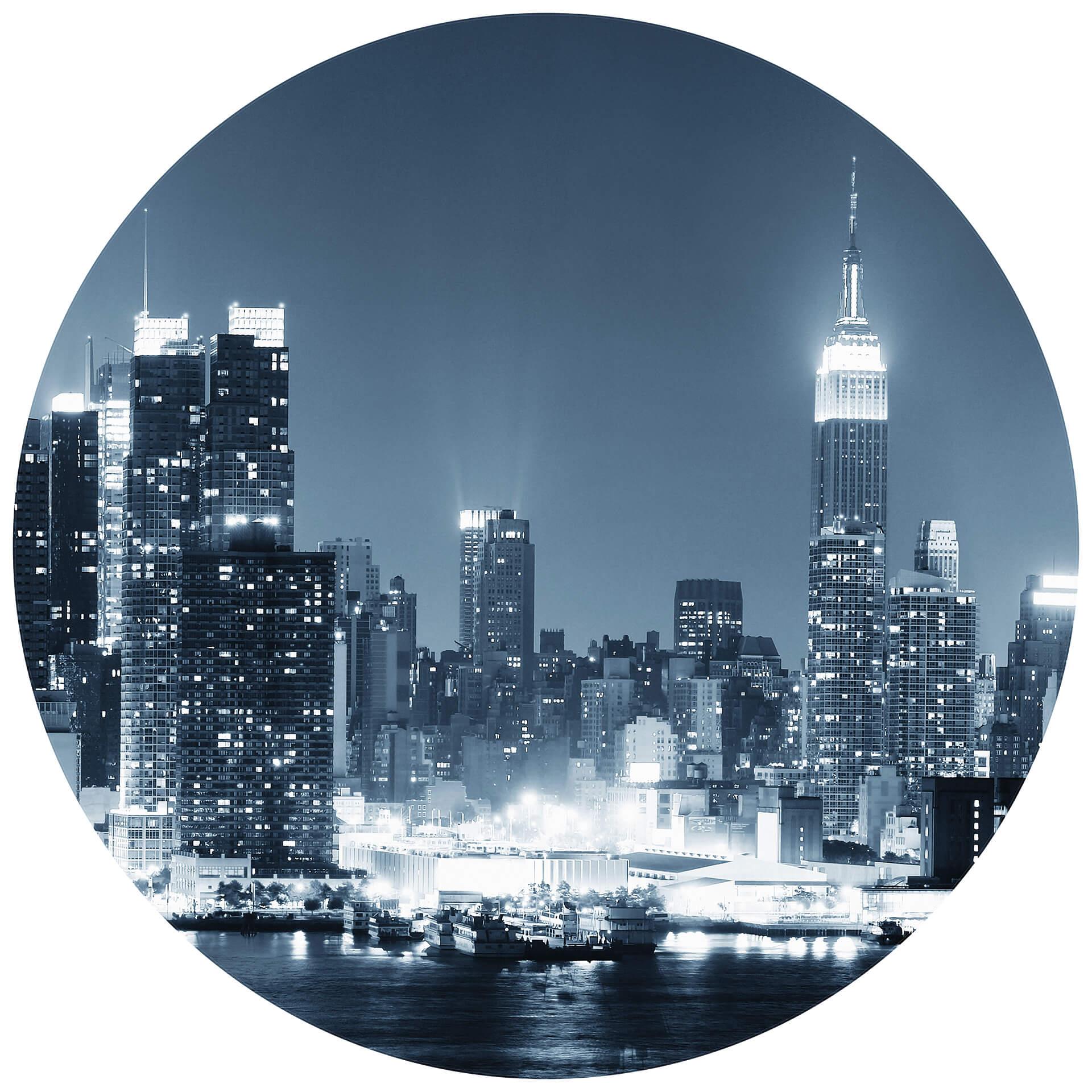Behangcirkel New York at Night  - vliesbehang/zelfklevend vliesbehang