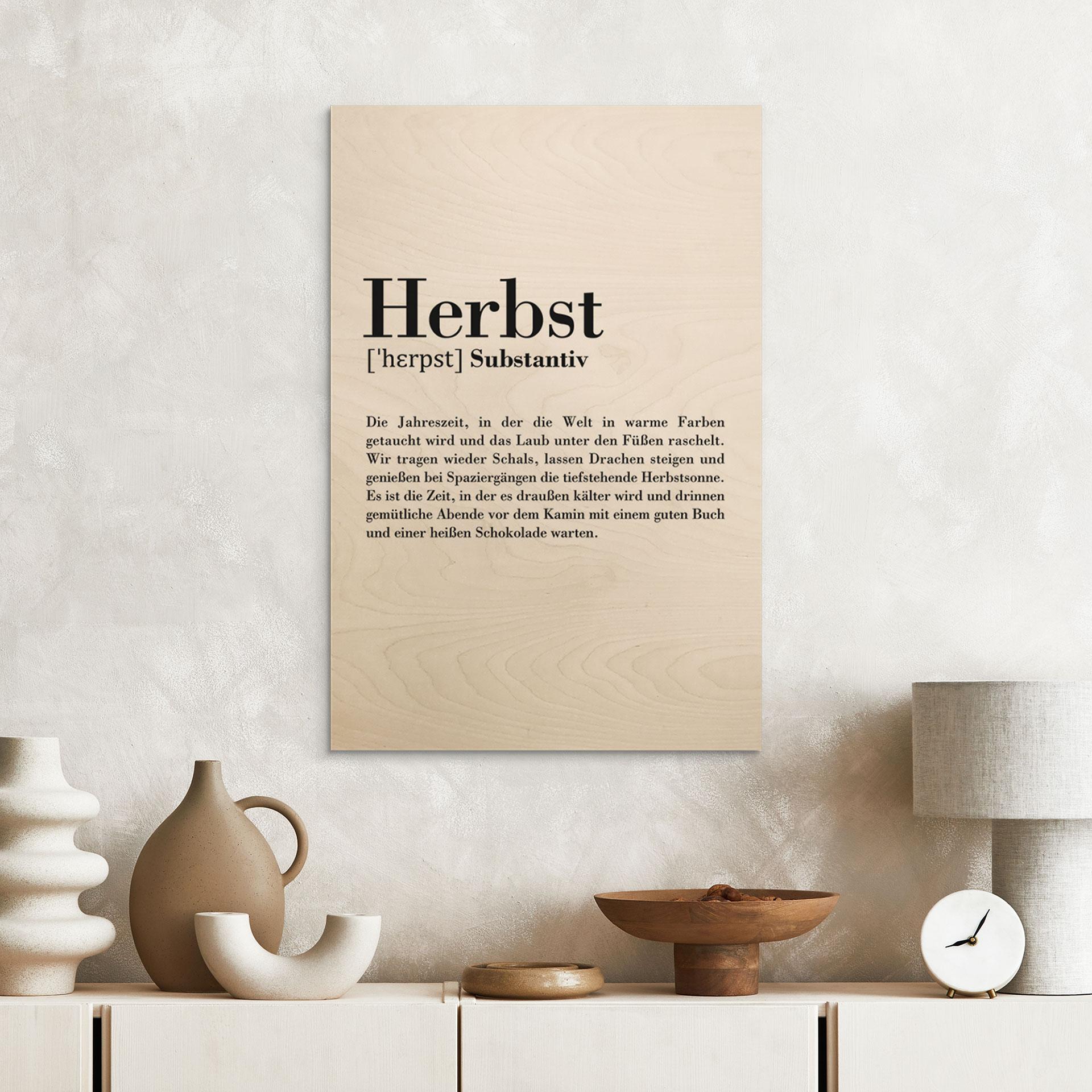 Holzbild Grammatik - Herbst