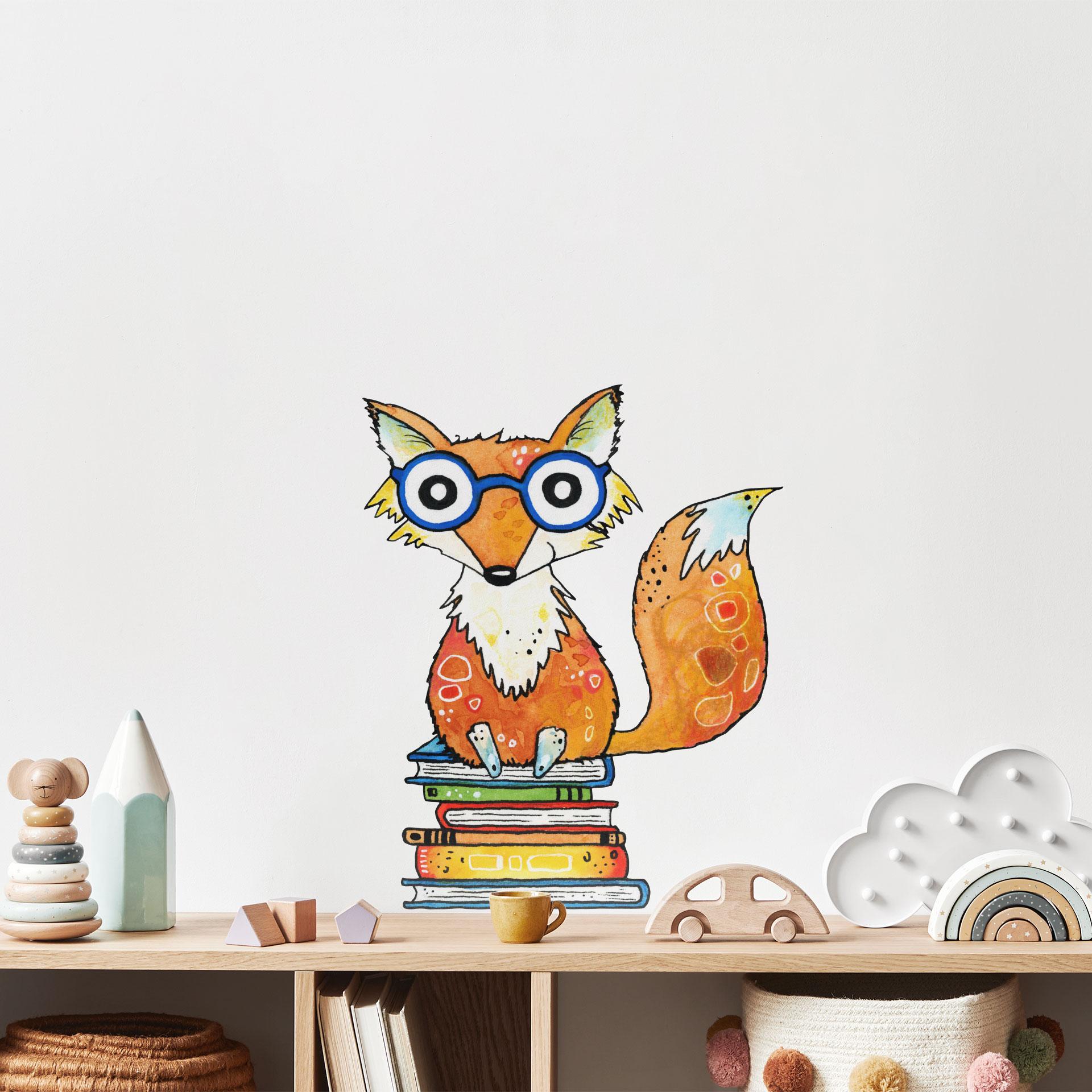 Wandtattoo Bücherfuchs mit Brille - Hagenmeyer