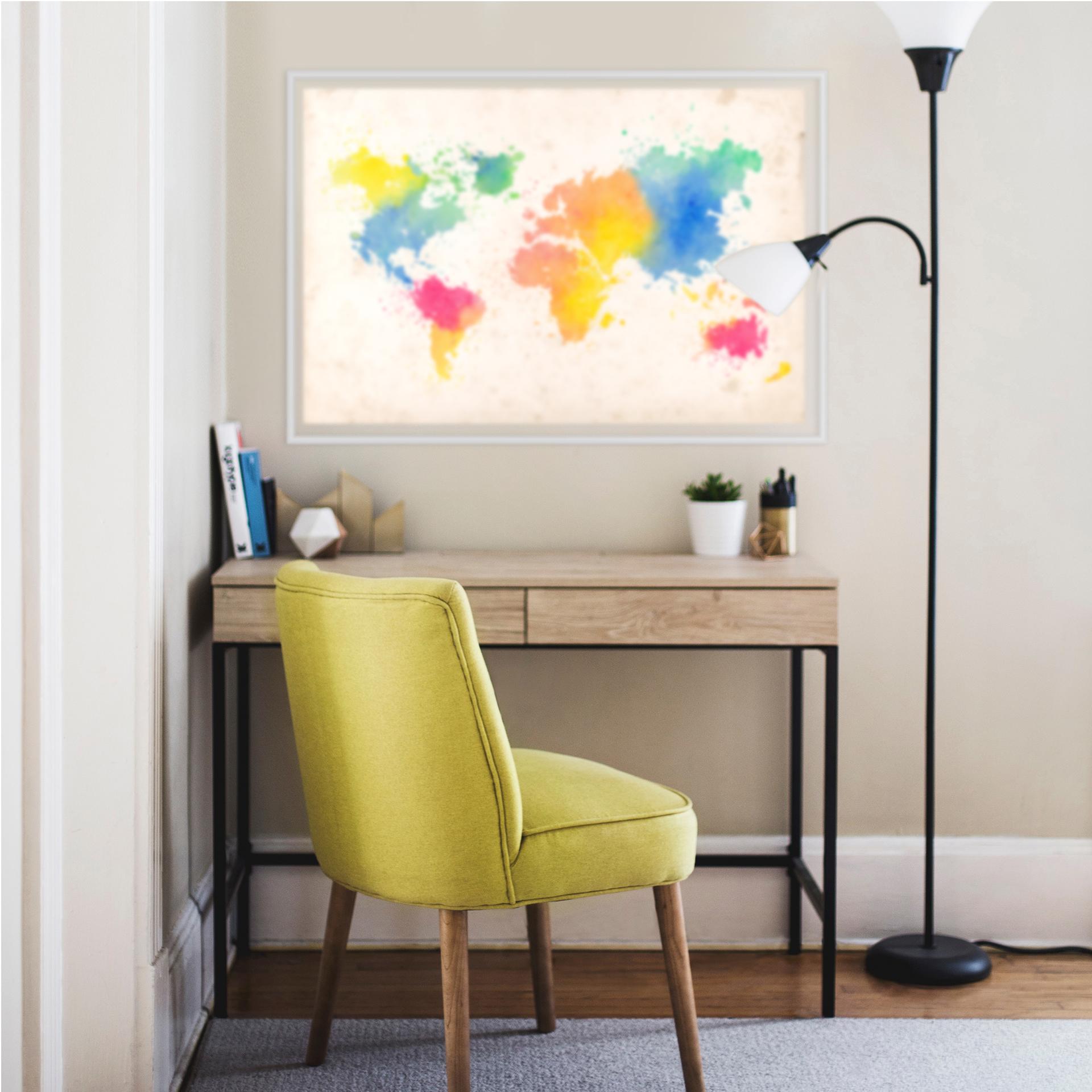 Wallprint W - Verdenskort Vandfarver