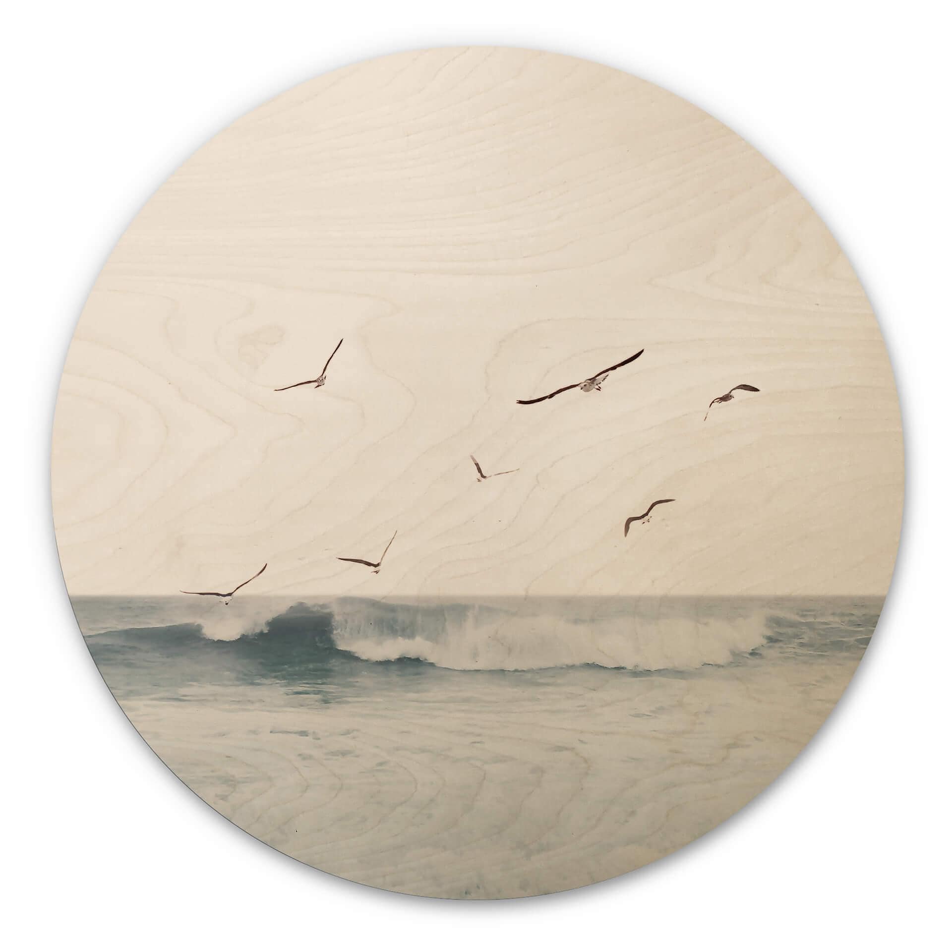 Væg cirkel træ Sisi & Seb - Magisk aftenhimmel ved havet