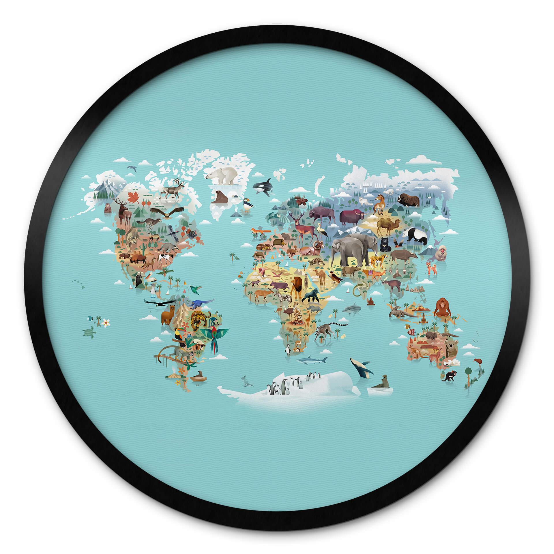 Plakat Braun - World Map