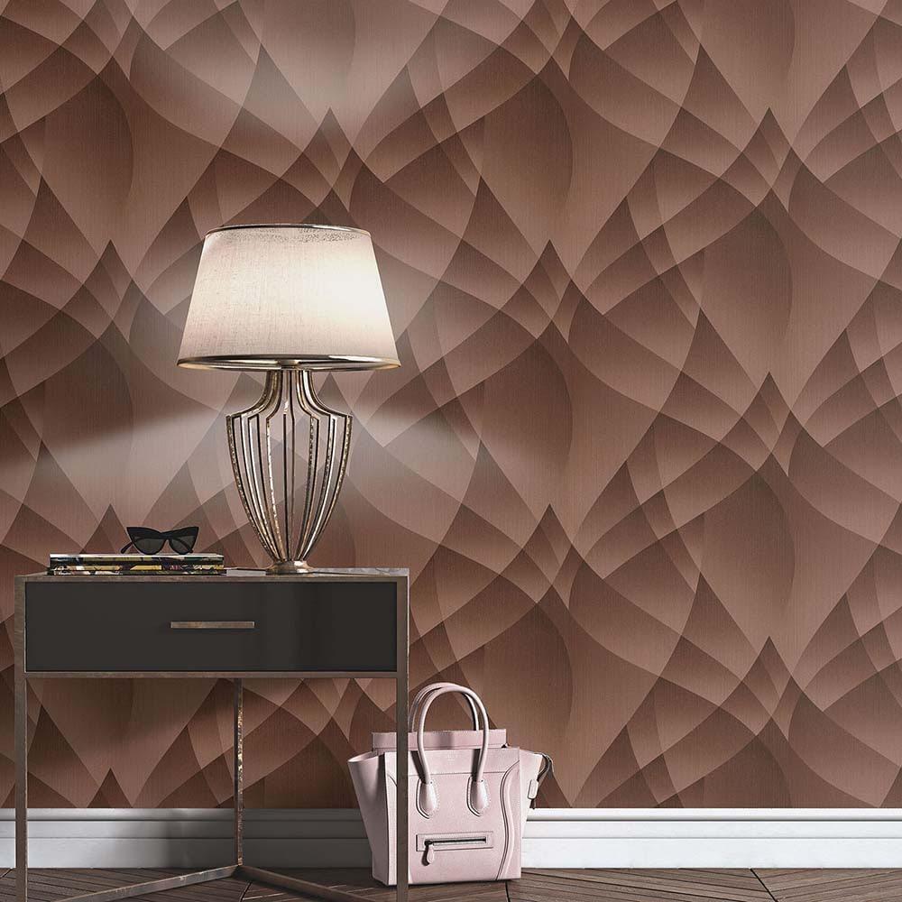 3D tapet, geometrisk tapet Fashion for Walls 4 af Guido Maria Kretschmer bronze