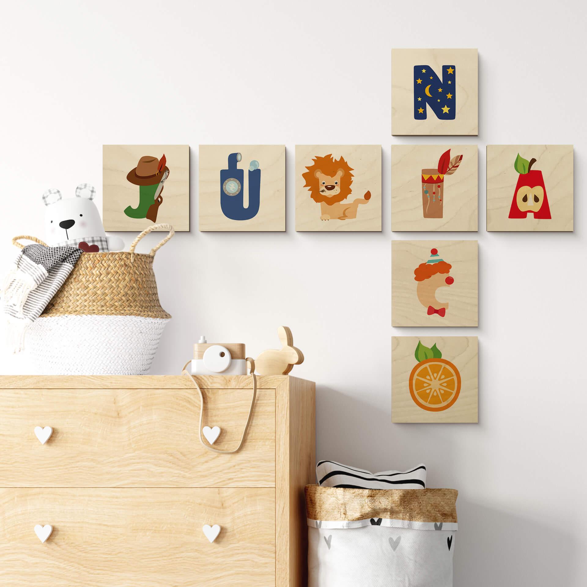 Lettere in legno - Bimbi - tasselli