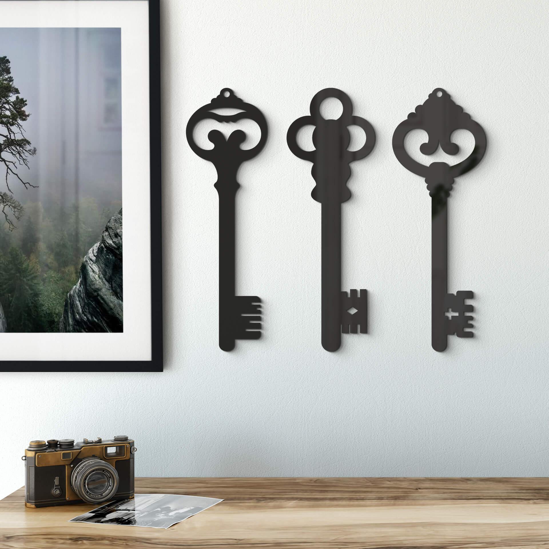 Llave acrílica decorativa (3 uds.)