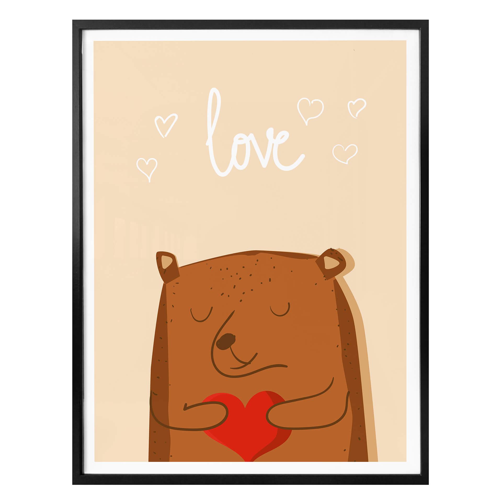 Póster Oso Amor Fuerte
