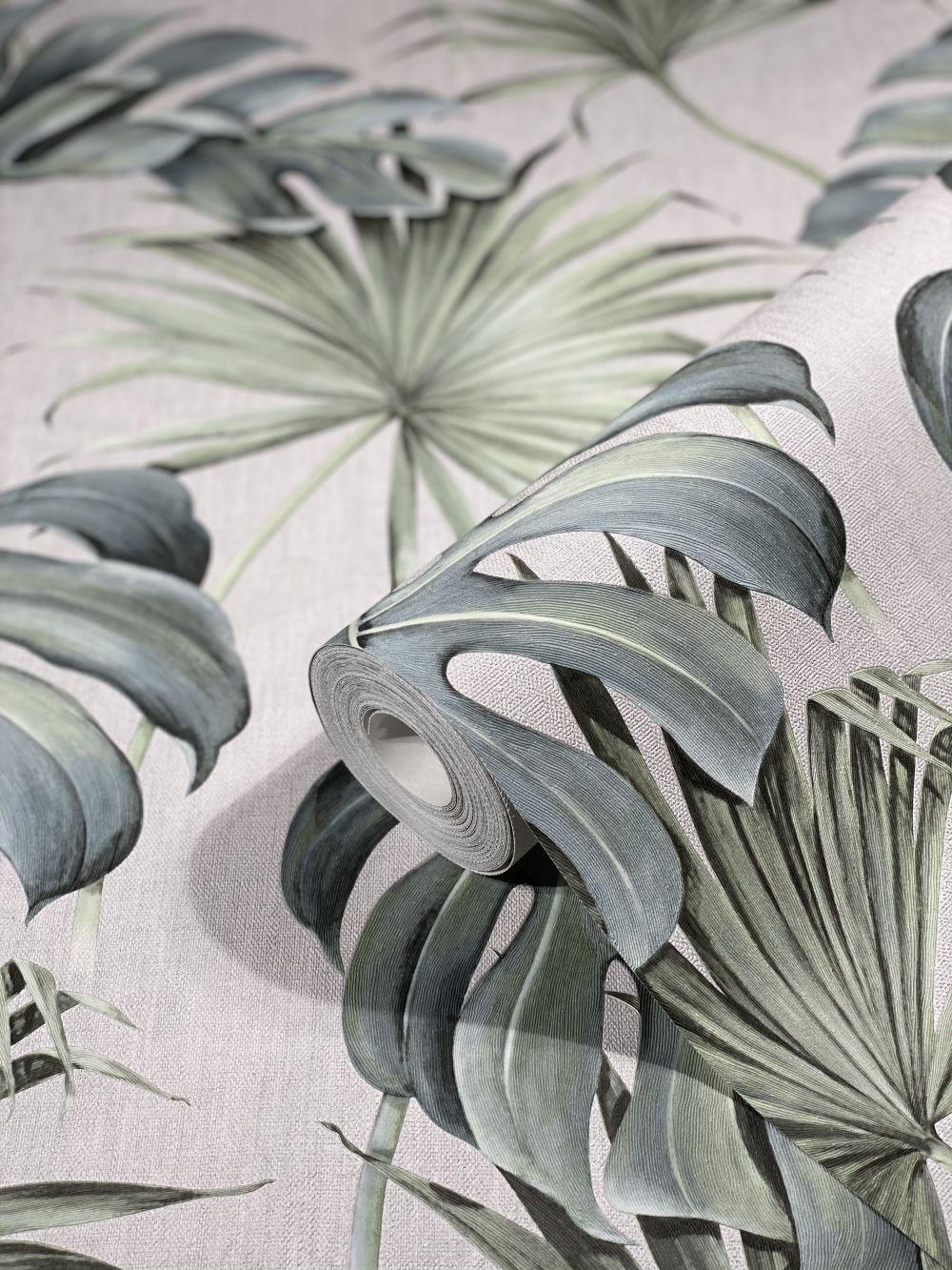 SCHÖNER-WOHNEN non-woven tapet, blomstertapet grå, grøn